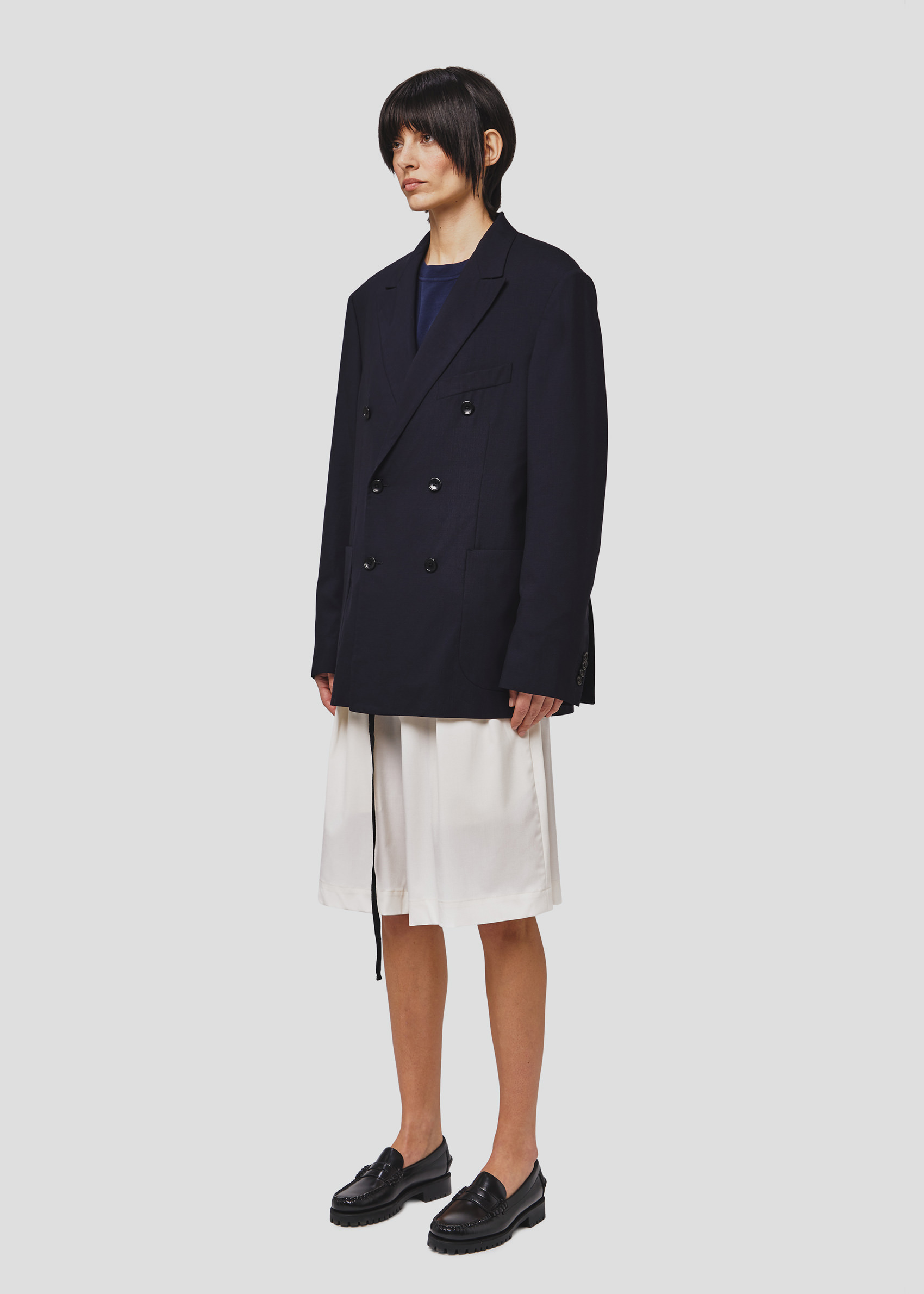 SEVEN GAUGE: BLAZER DOPPIOPETTO FRESCO DI LANA BLU