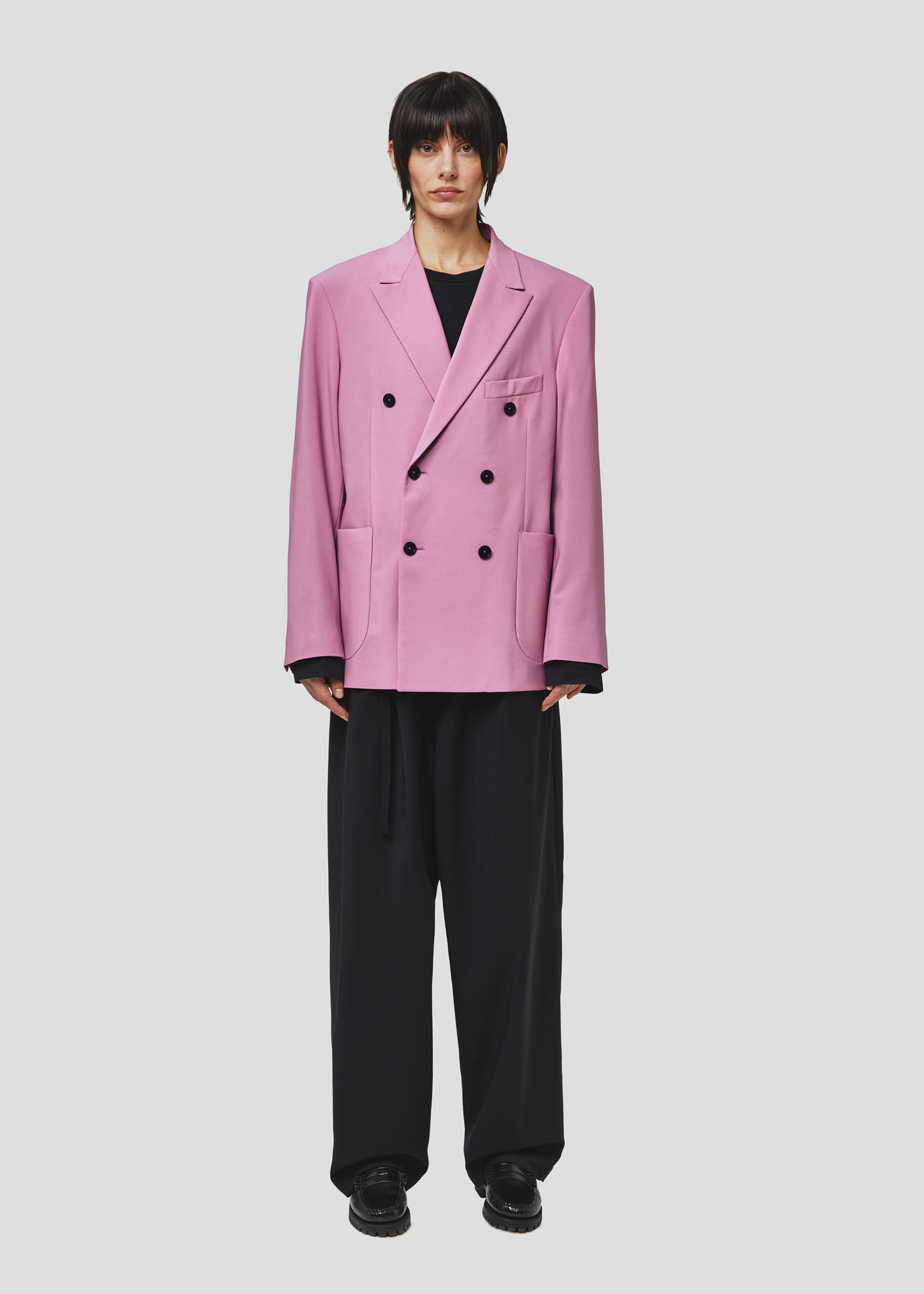 SEVEN GAUGE: DOUBLE BREAST BLAZER TROPICAL WOOL MAUVE