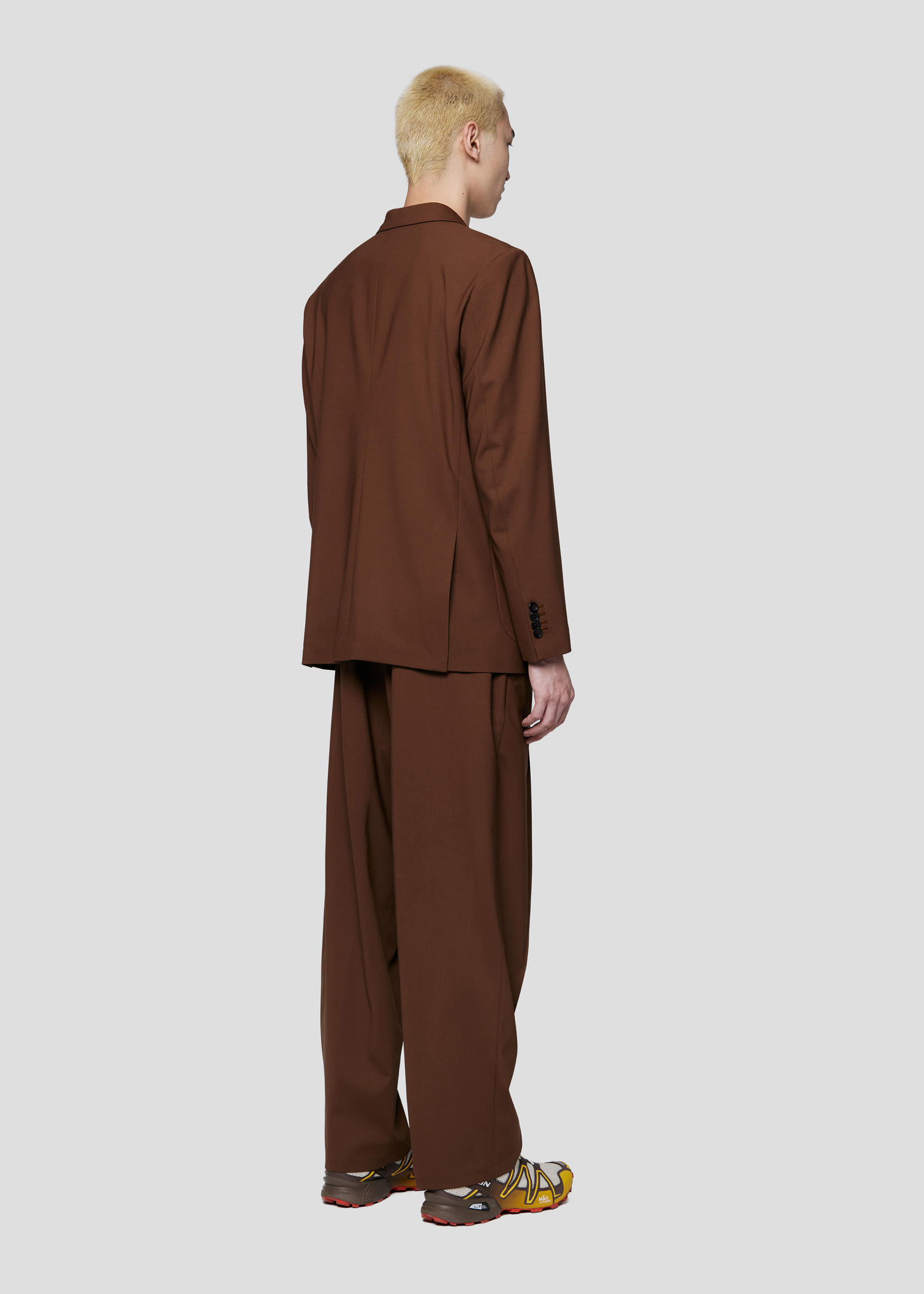 SEVEN GAUGE: BLAZER DOUBLE BREAST TROPICAL WOOL BROWN