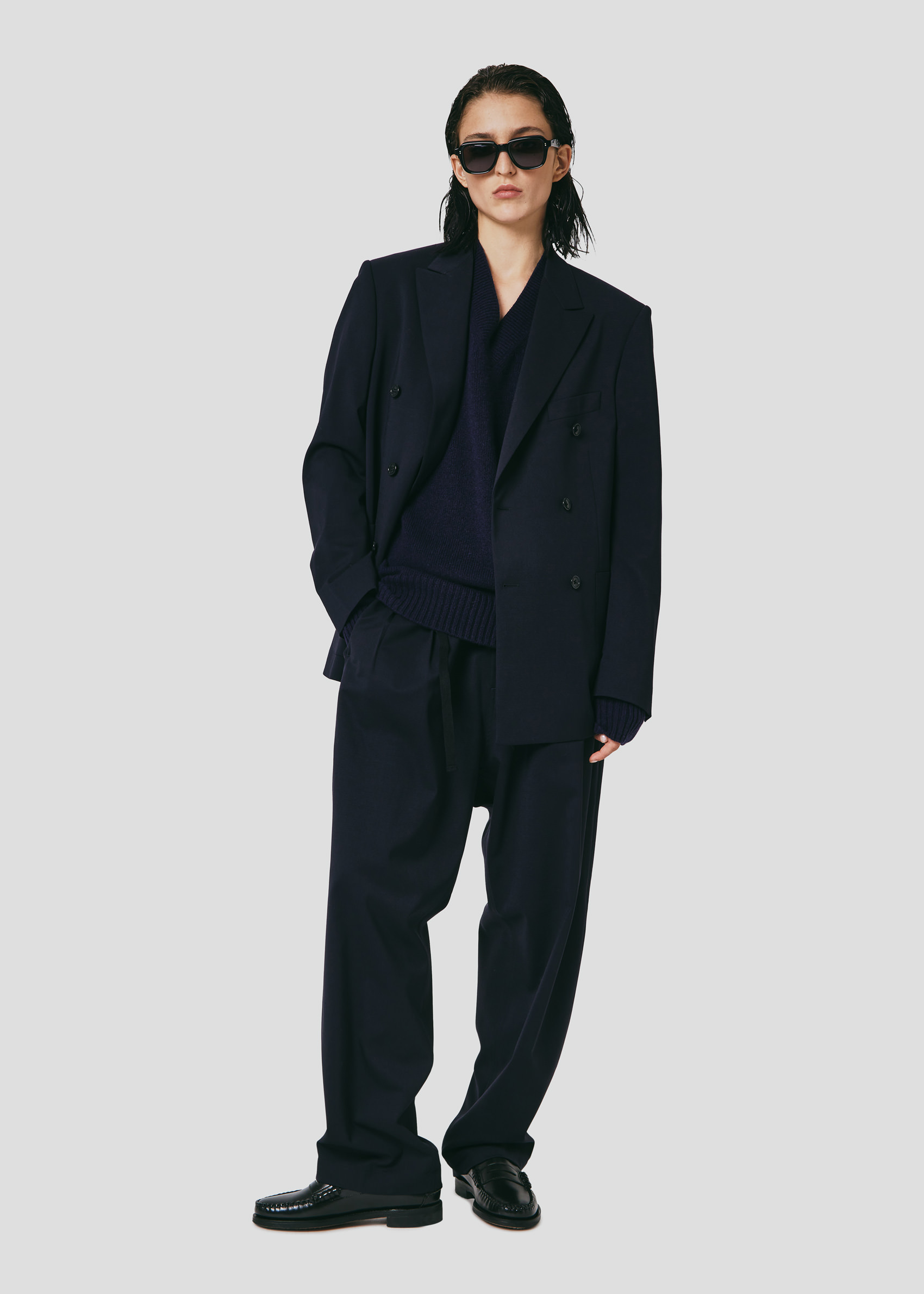 SEVEN GAUGE: BLAZER DOPPIOPETTO FRESCO DI LANA BLU