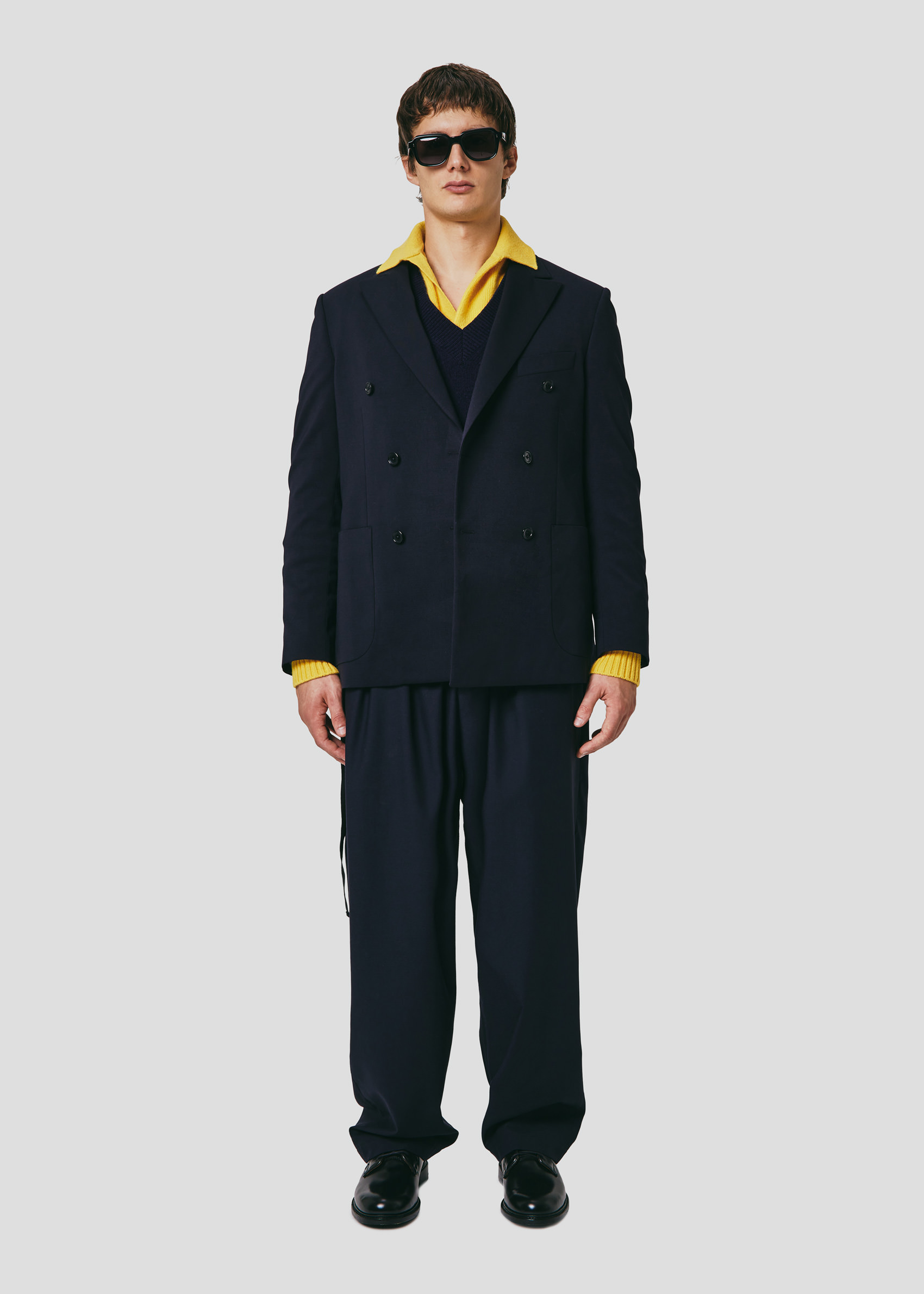 SEVEN GAUGE: BLAZER DOPPIOPETTO FRESCO DI LANA BLU