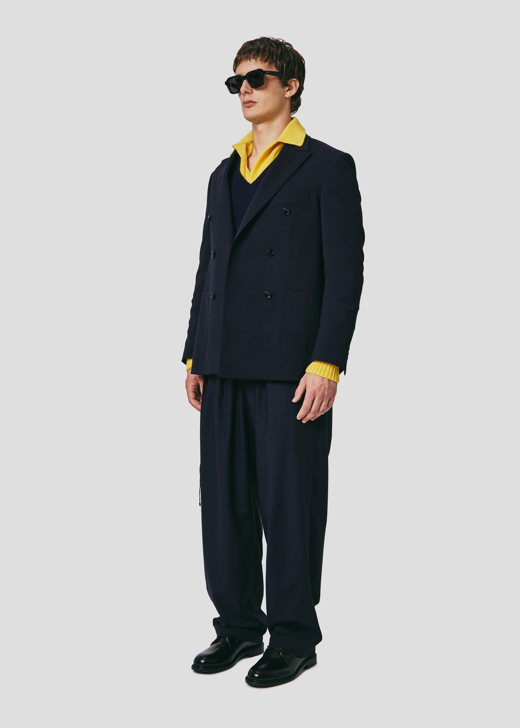 SEVEN GAUGE: BLAZER DOPPIOPETTO FRESCO DI LANA BLU