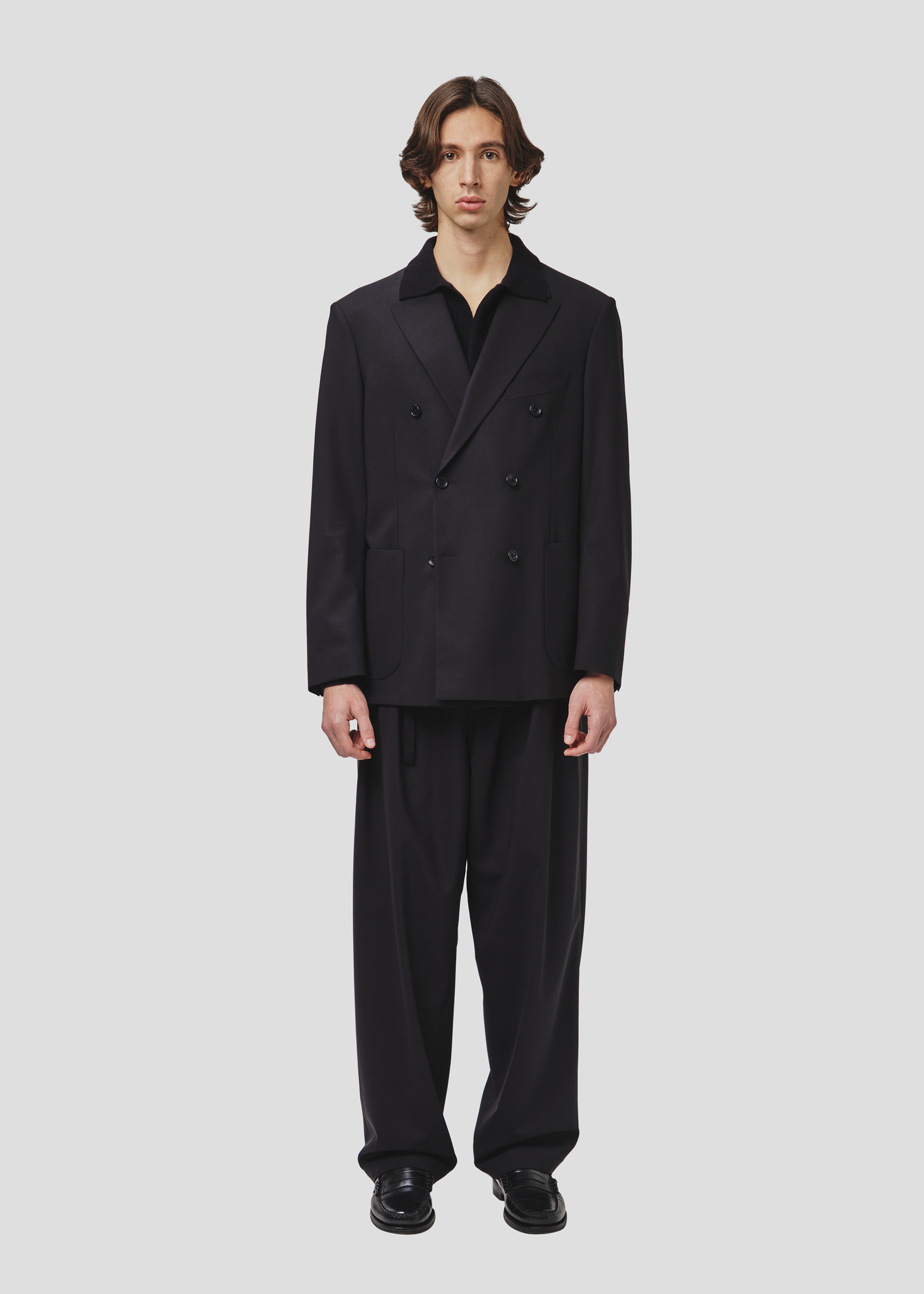 SEVEN GAUGE: BLAZER DOPPIOPETTO FRESCO LANA NERO