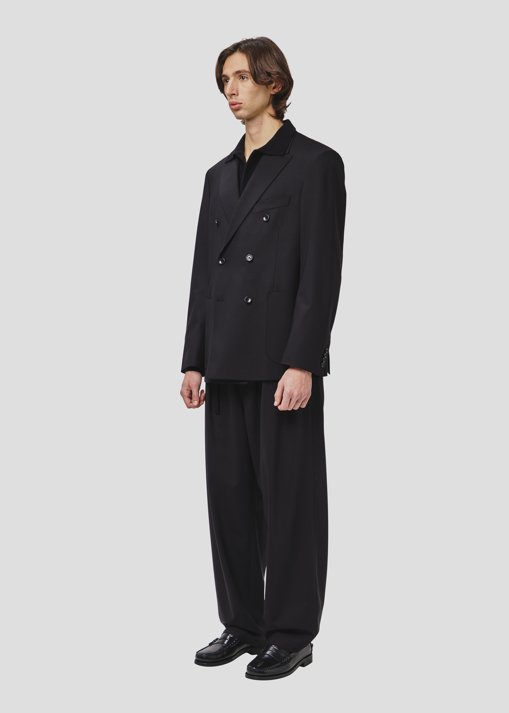SEVEN GAUGE: BLAZER DOPPIOPETTO FRESCO LANA NERO