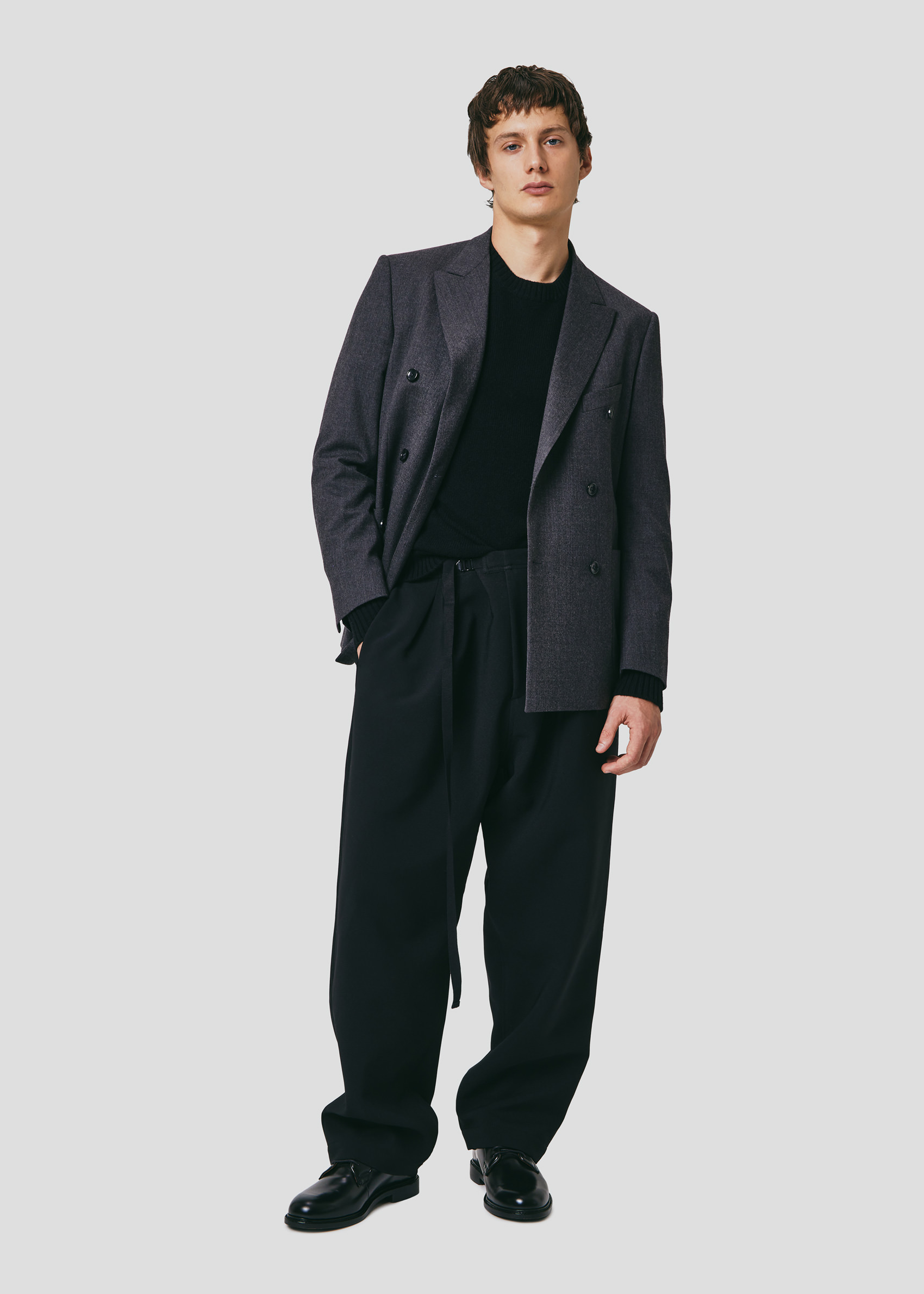 SEVEN GAUGE: BLAZER DOPPIOPETTO FRESCO DI LANA GRIGIO