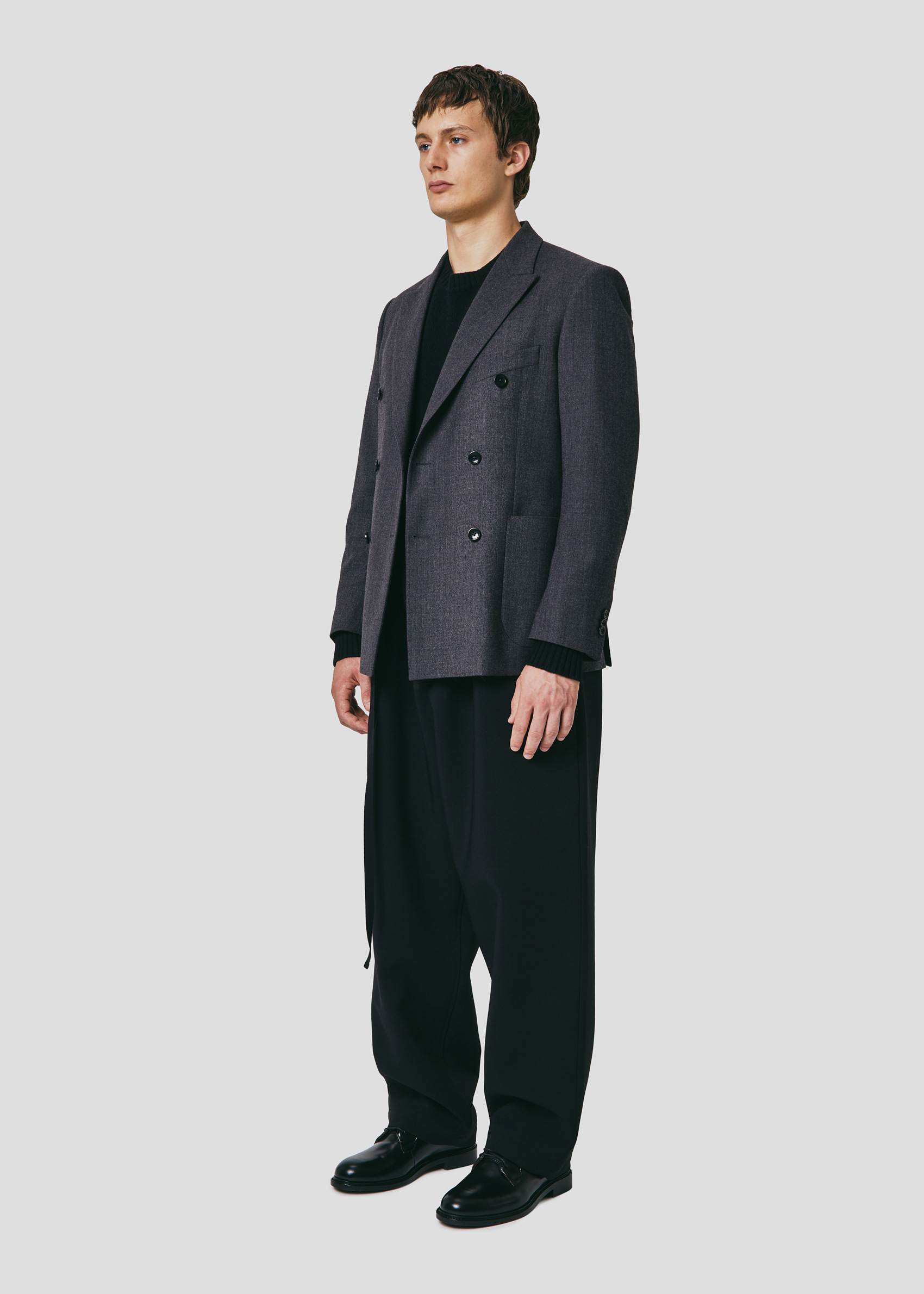 SEVEN GAUGE: BLAZER DOPPIOPETTO FRESCO DI LANA GRIGIO