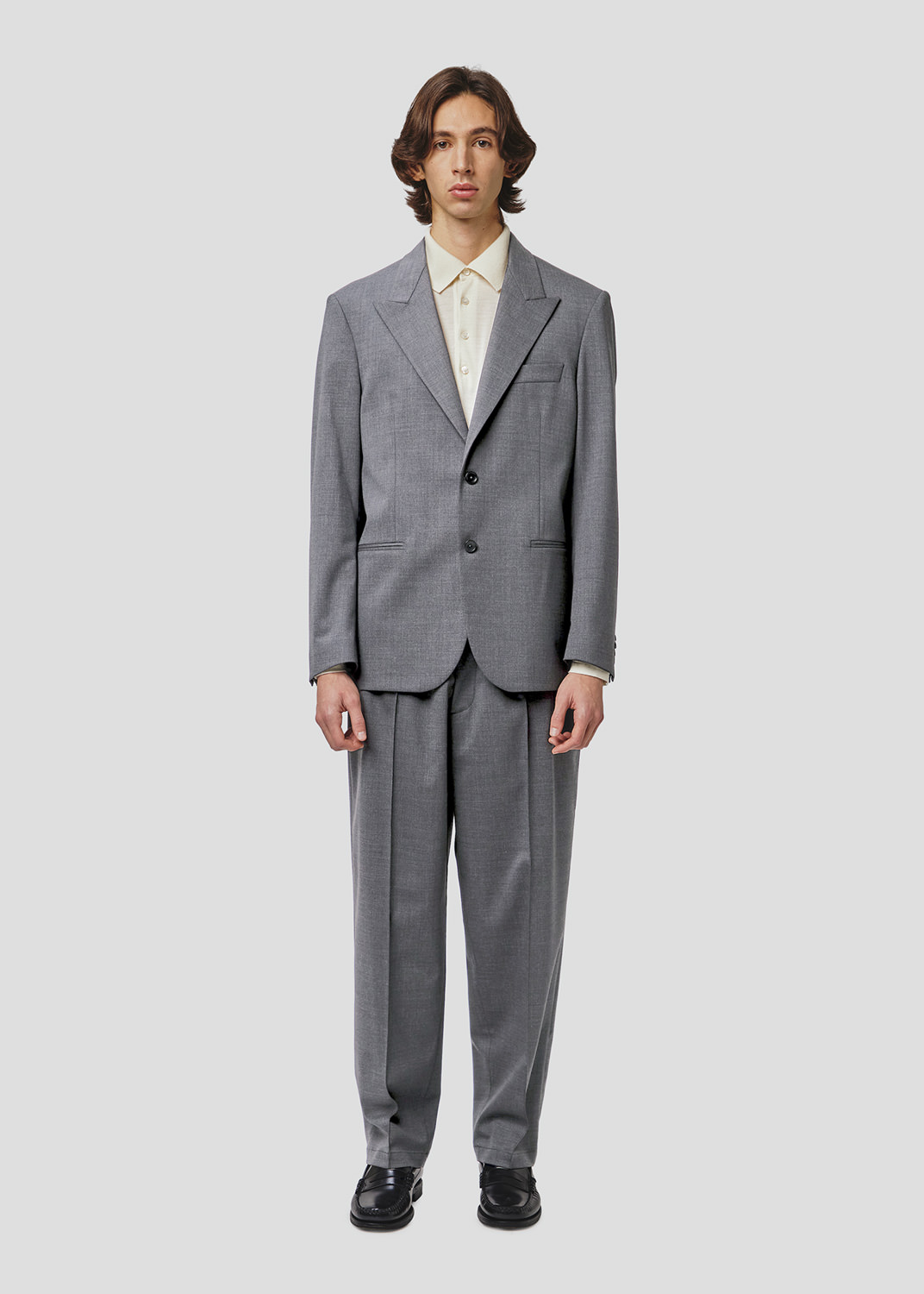 SEVEN GAUGE: BLAZER MONOPETTO FRESCO DI LANA GRIGIO