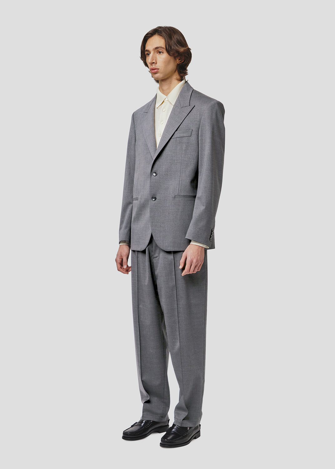SEVEN GAUGE: BLAZER MONOPETTO FRESCO DI LANA GRIGIO