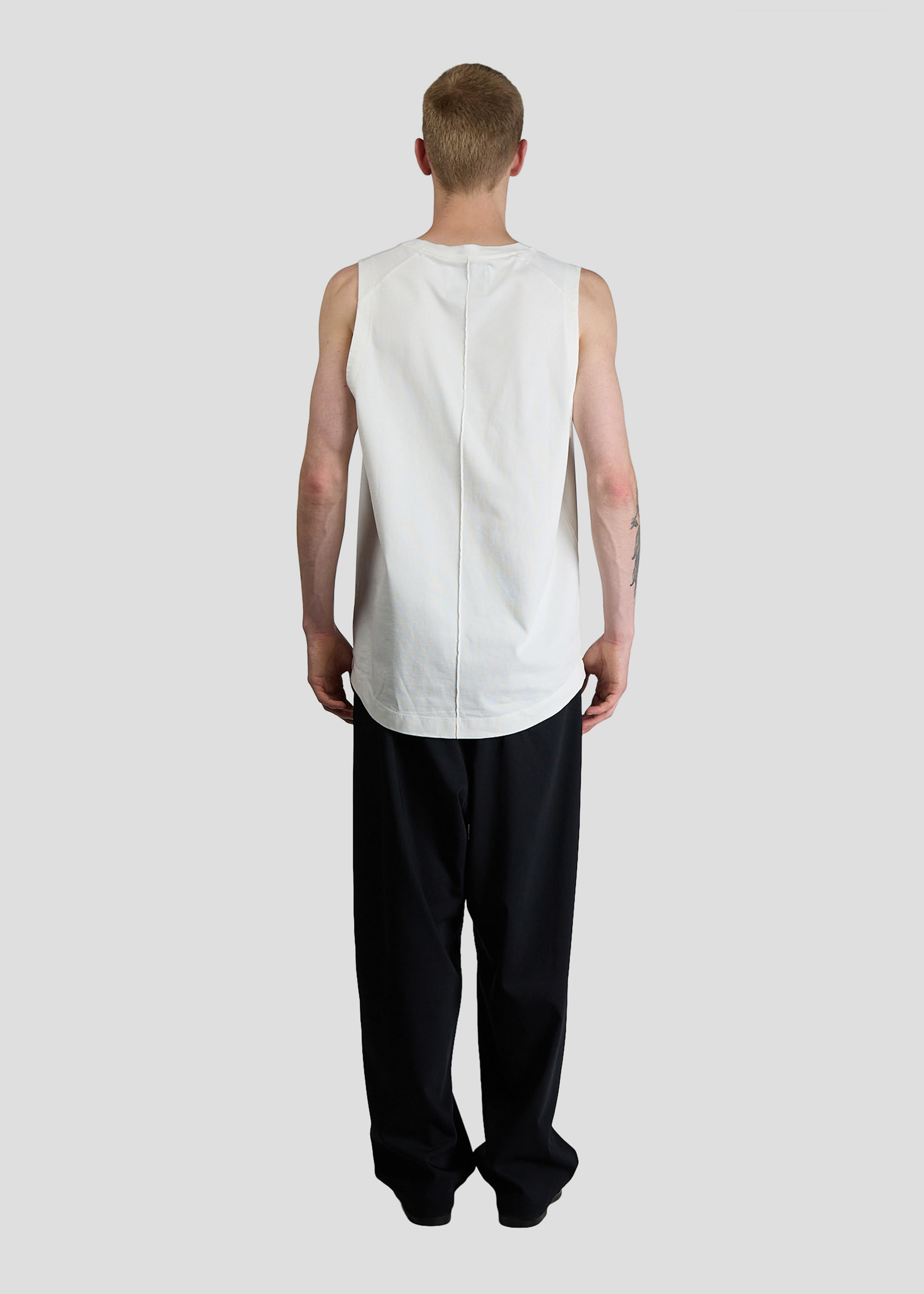 SEVEN GAUGE: CANOTTIERA HEAVY JERSEY BIANCO