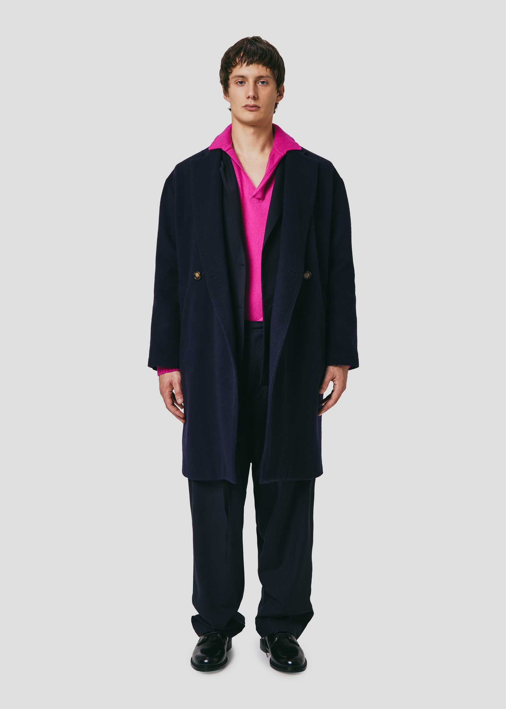 SEVEN GAUGE: CASHMERE BLEND COAT  BLUE