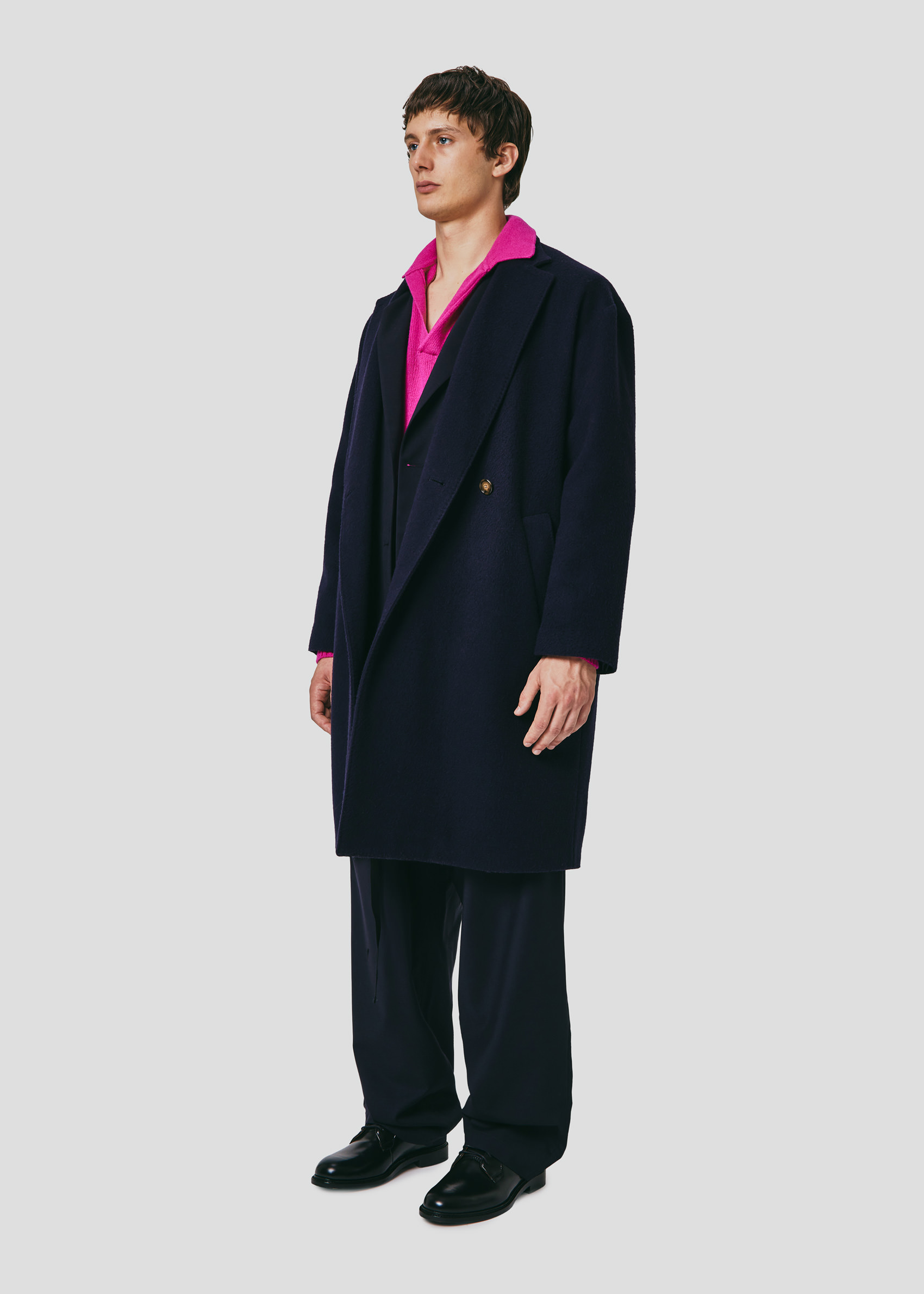 SEVEN GAUGE: CASHMERE BLEND COAT  BLUE