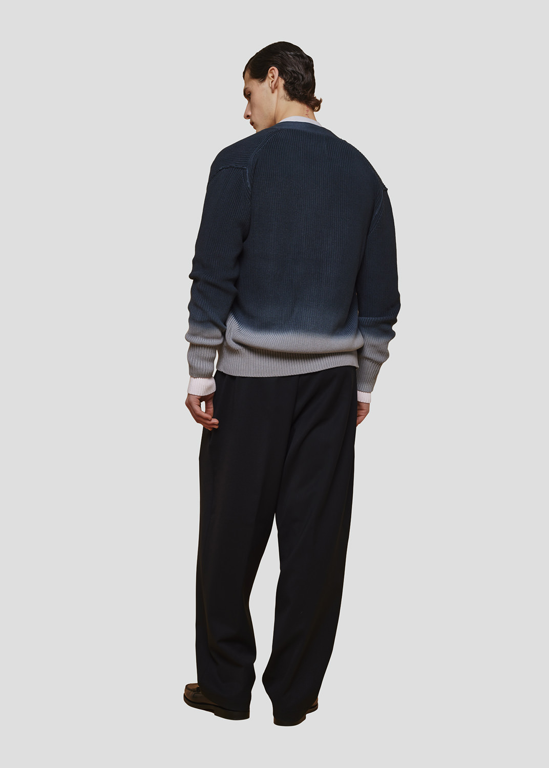 SEVEN GAUGE: CARDIGAN TIE DYE COSTA INGLESE ROSA/GRIGIO