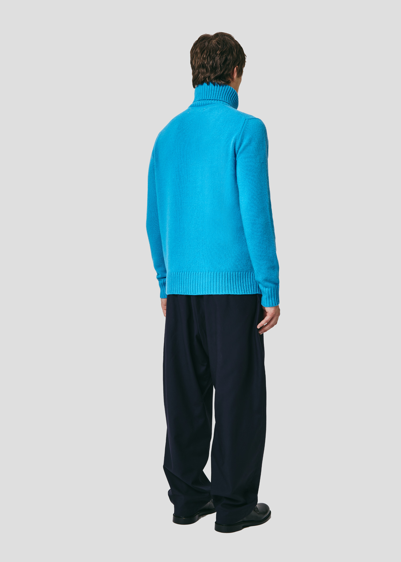SEVEN GAUGE: MAGLIA COLLO ALTO IN LANA TURCHESE
