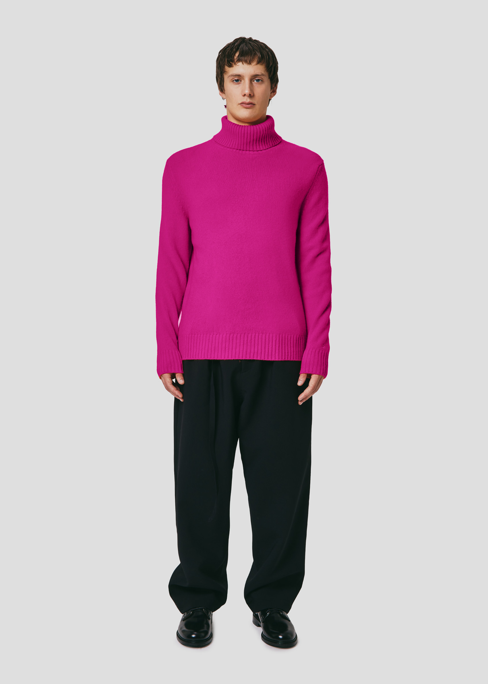 SEVEN GAUGE: MAGLIA COLLO ALTO IN LANA FUCSIA