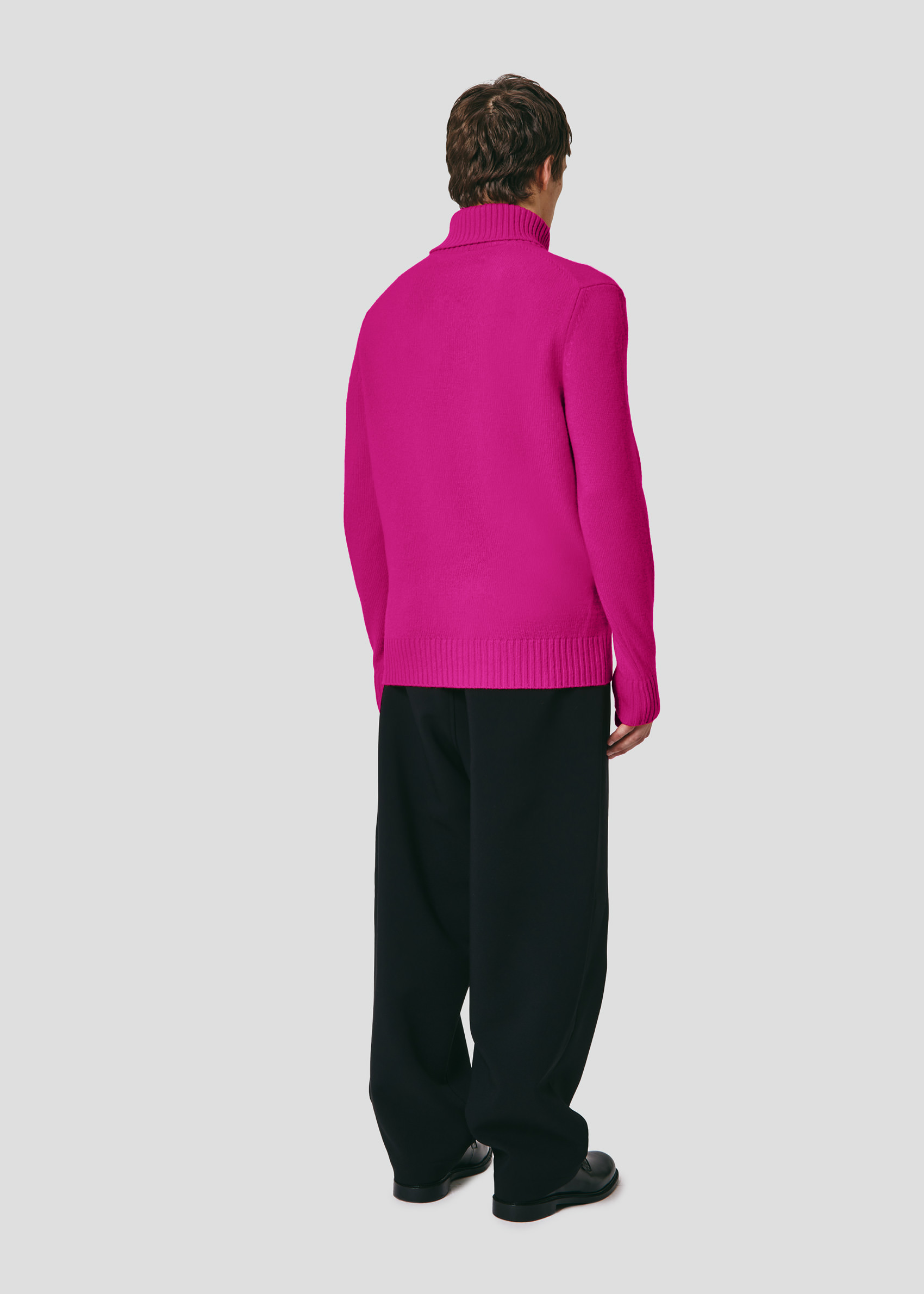 SEVEN GAUGE: MAGLIA COLLO ALTO IN LANA FUCSIA