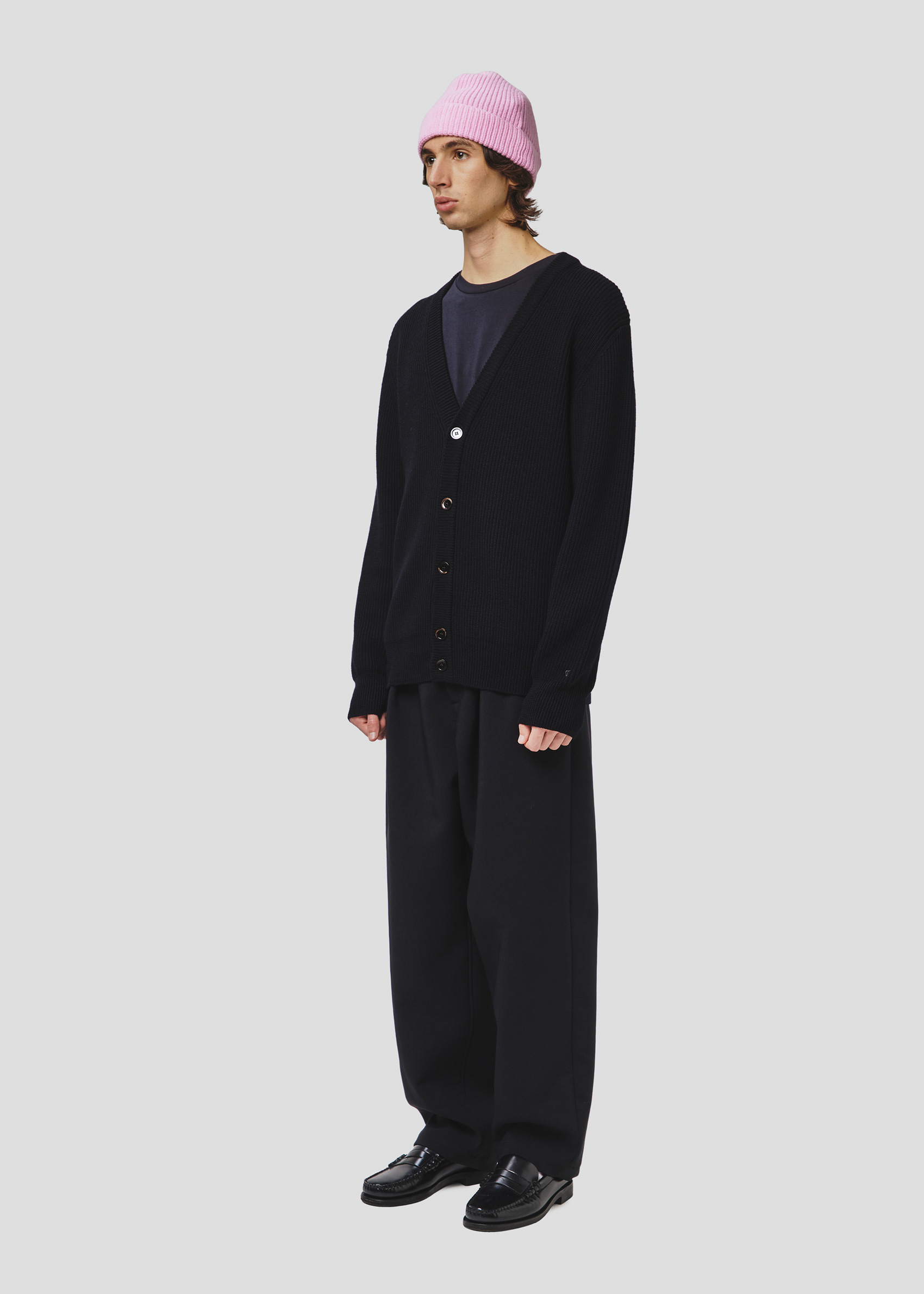 SEVEN GAUGE: CARDIGAN COSTA INGLESE LANA NERO