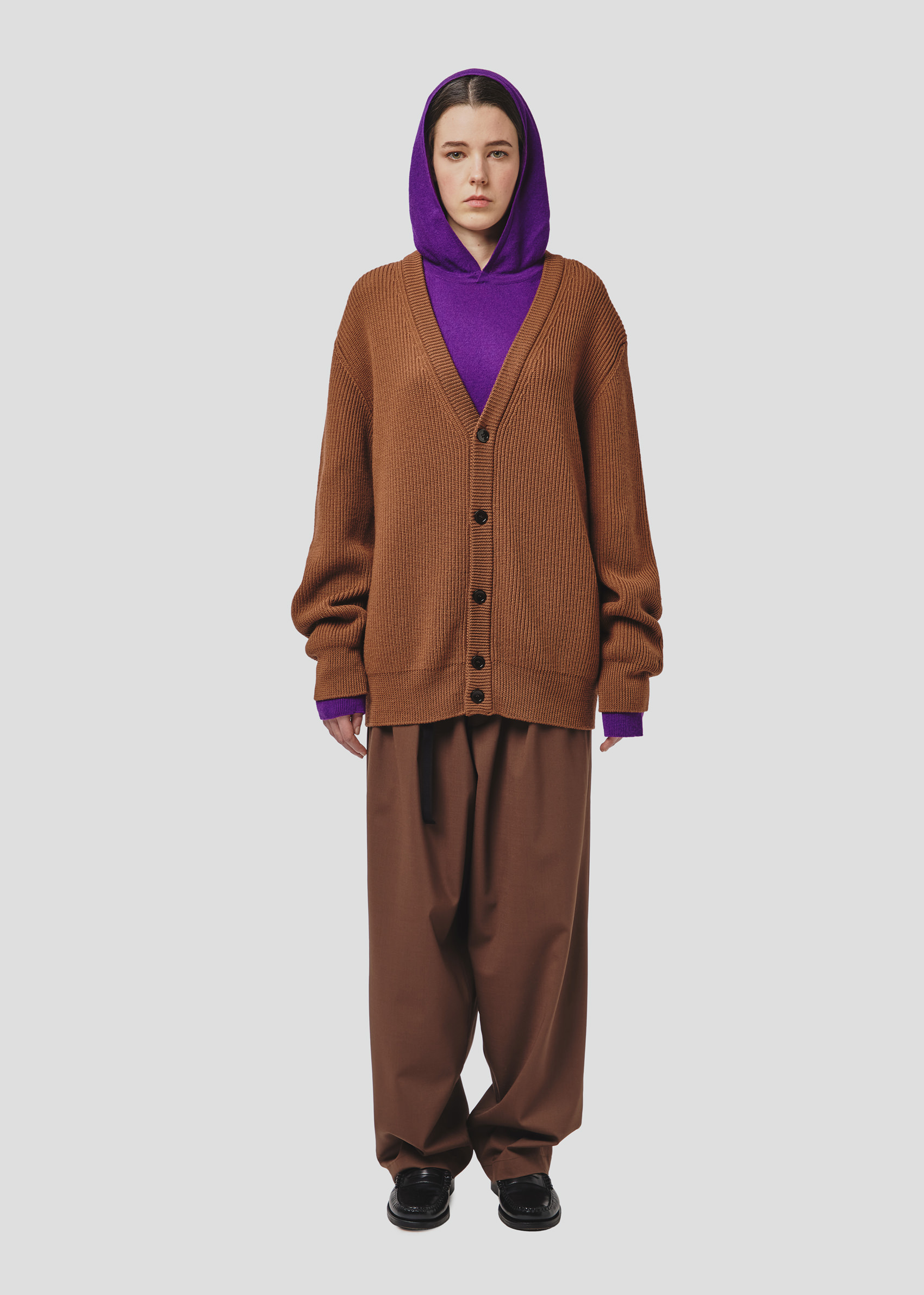 SEVEN GAUGE: CARDIGAN COSTA INGLESE LANA NOCCIOLA