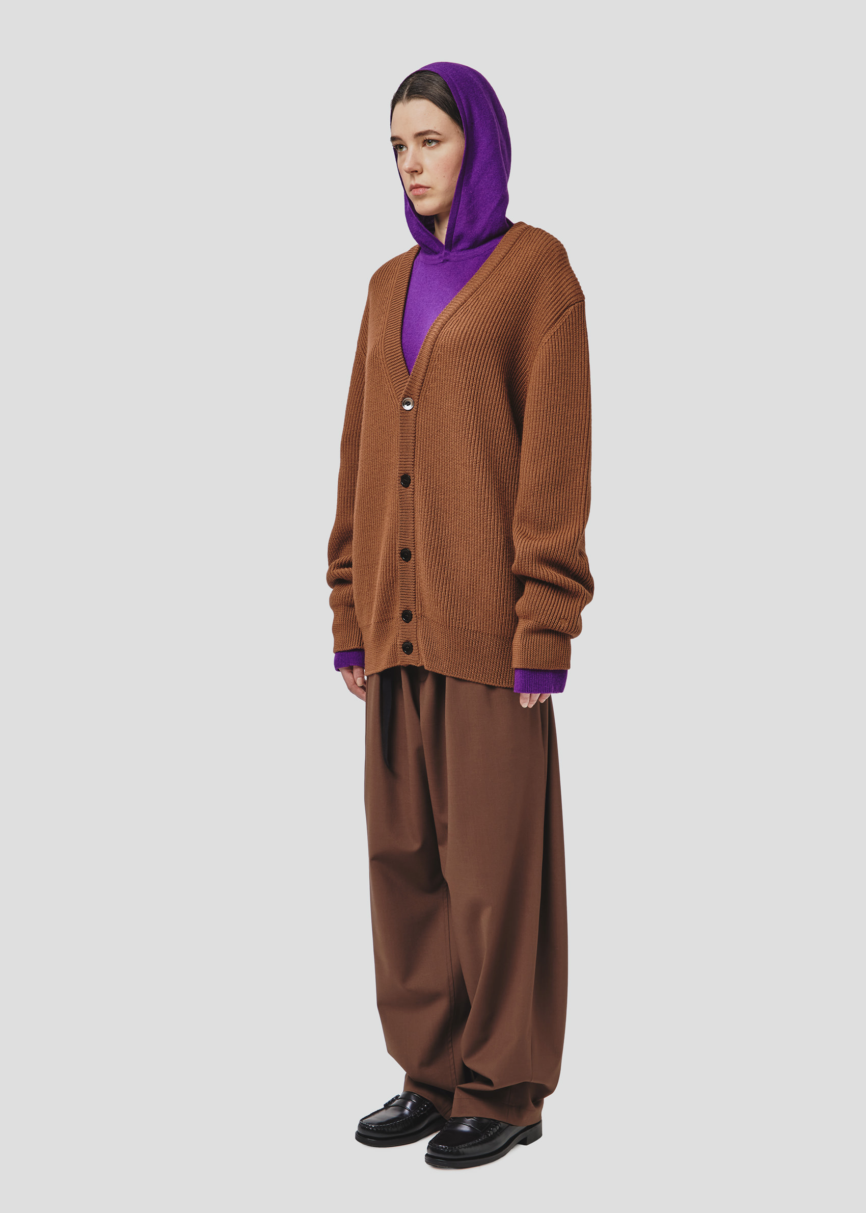 SEVEN GAUGE: CARDIGAN COSTA INGLESE LANA NOCCIOLA