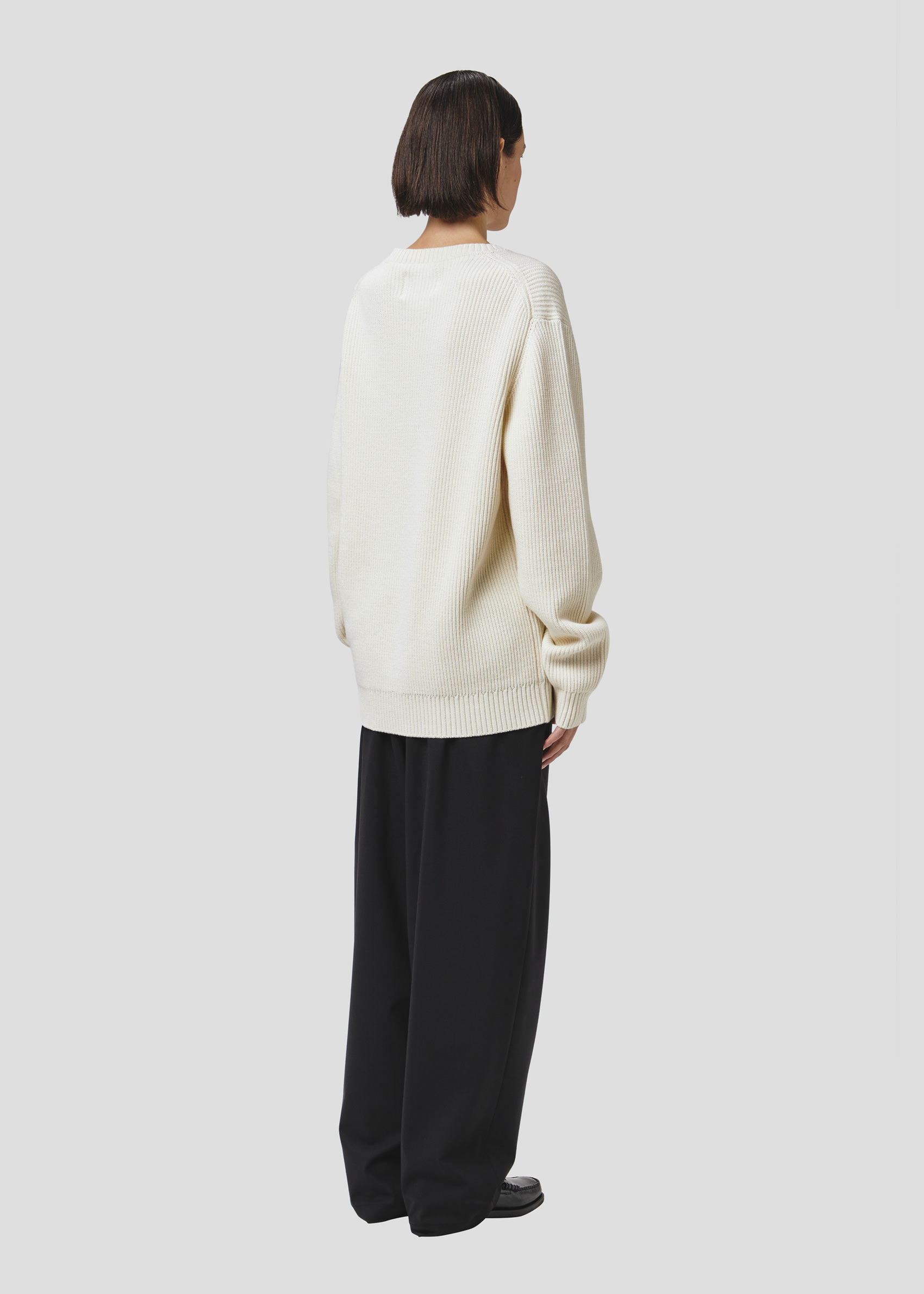 SEVEN GAUGE: MAGLIA COSTA INGLESE GIROCOLLO LANA CREMA