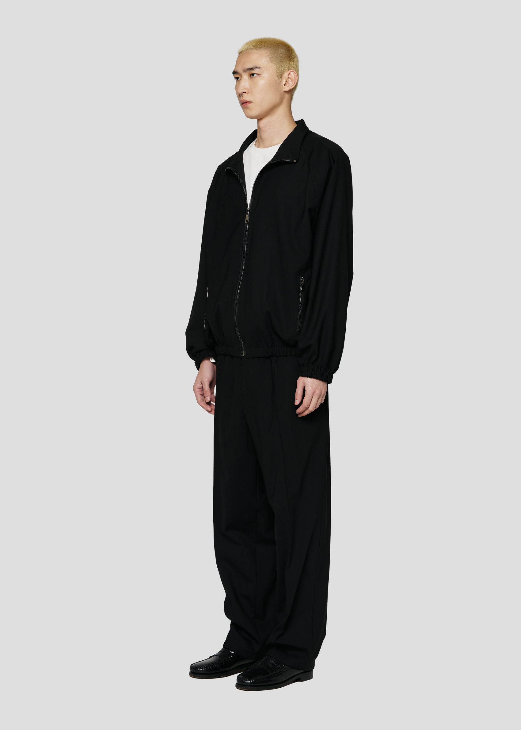 SEVEN GAUGE: ZIP JACKET TROPICAL WOOL BLACK