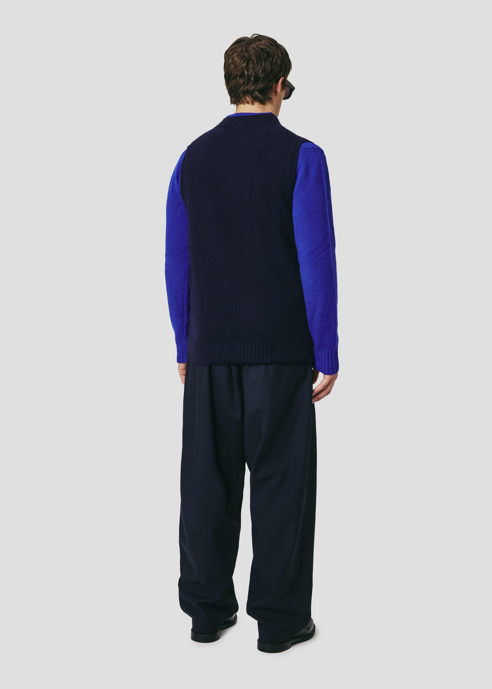 SEVEN GAUGE: PULLOVER SENZA MANICHE BLU