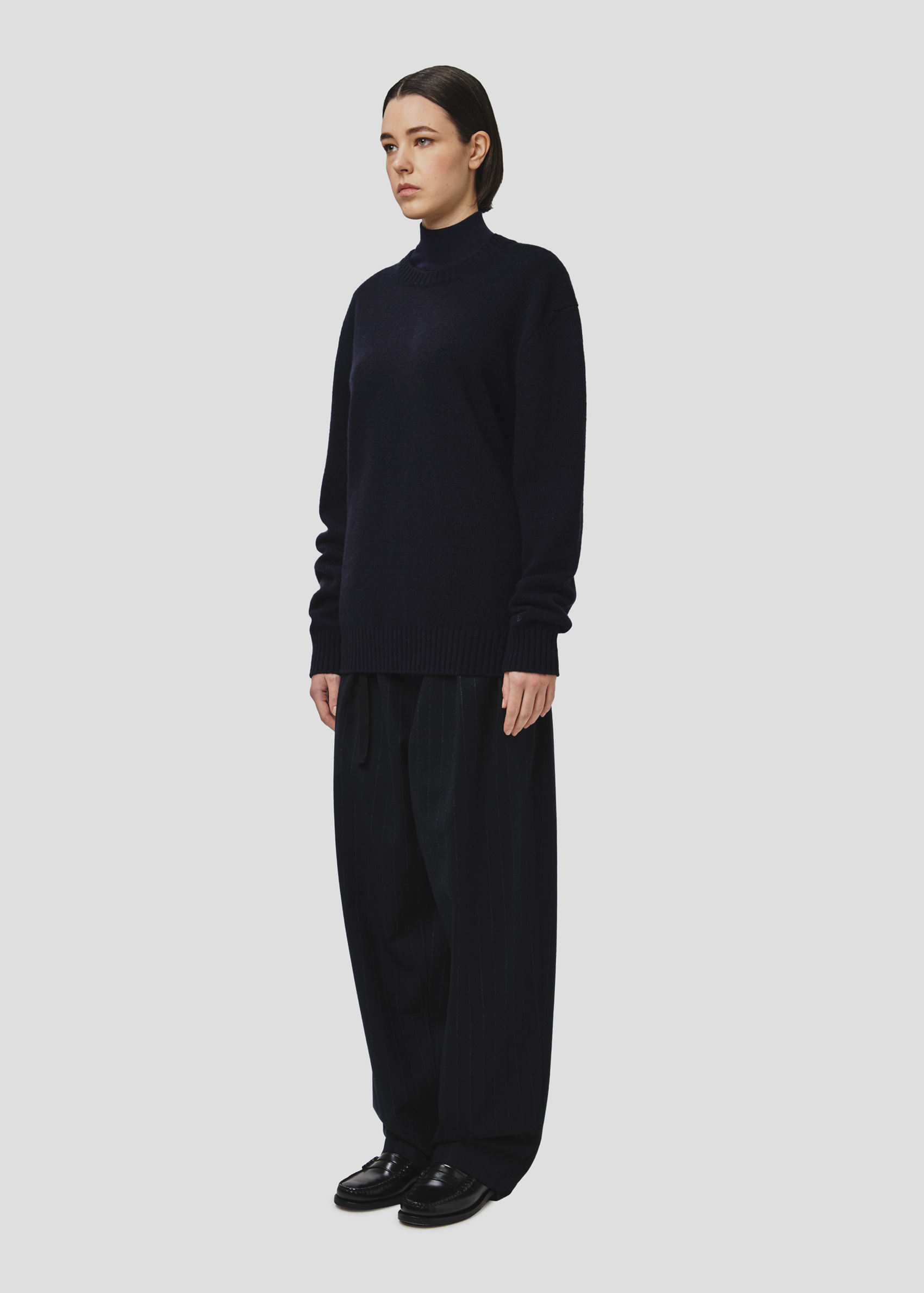 SEVEN GAUGE: MAGLIA GIROCOLLO IN LANA BLU