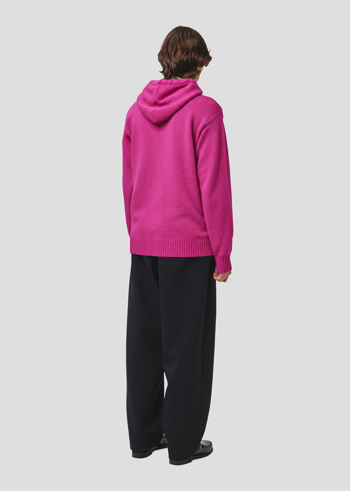 SEVEN GAUGE: MAGLIA CON CAPPUCCIO IN LANA FUCSIA