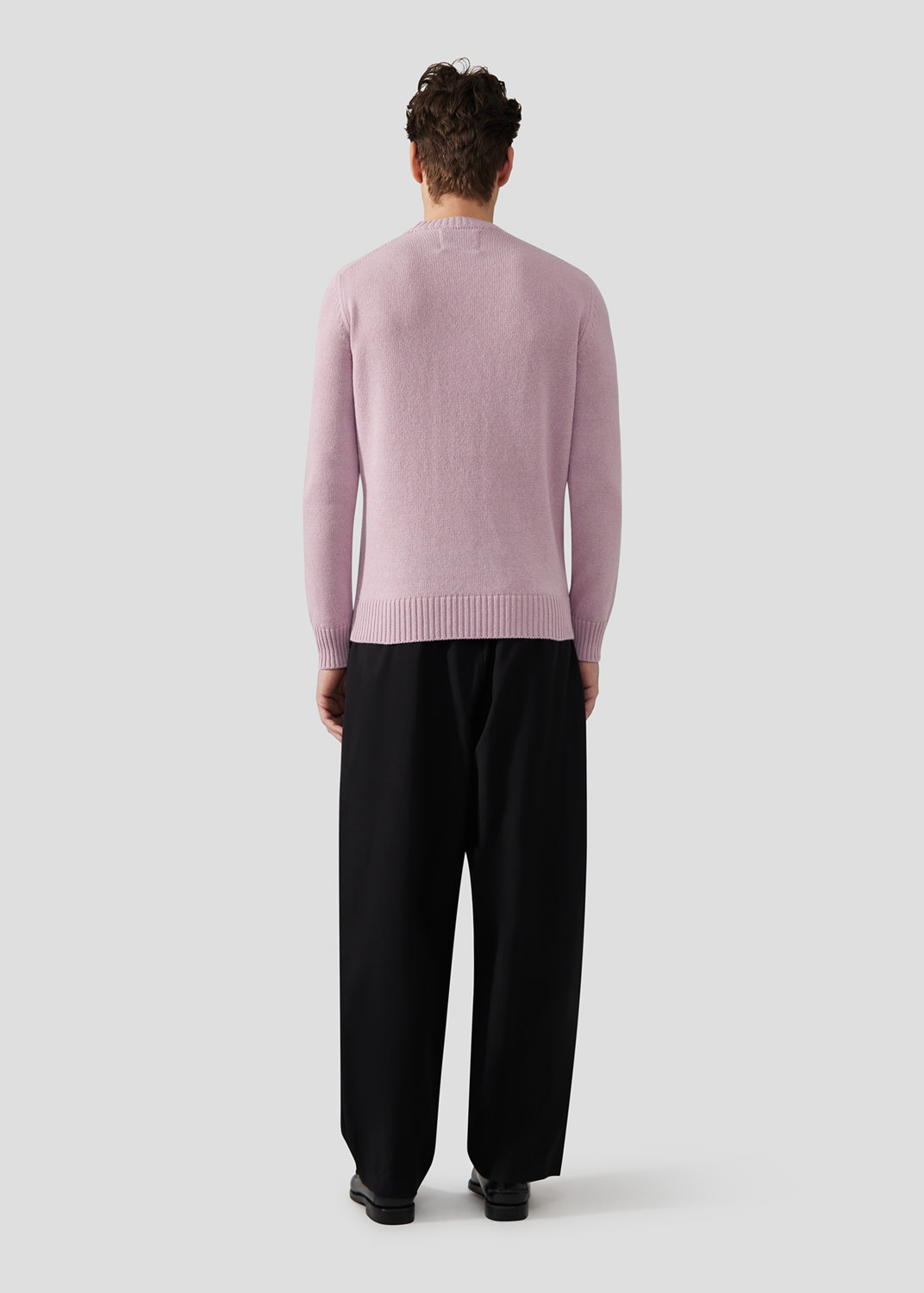 SEVEN GAUGE: PINK WOOL CREWNECK SWEATER