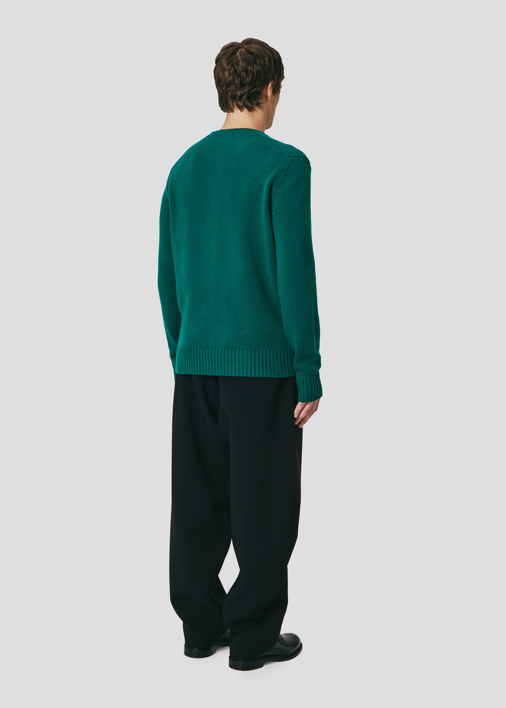 SEVEN GAUGE: CREW NECK SWEATER GREEN