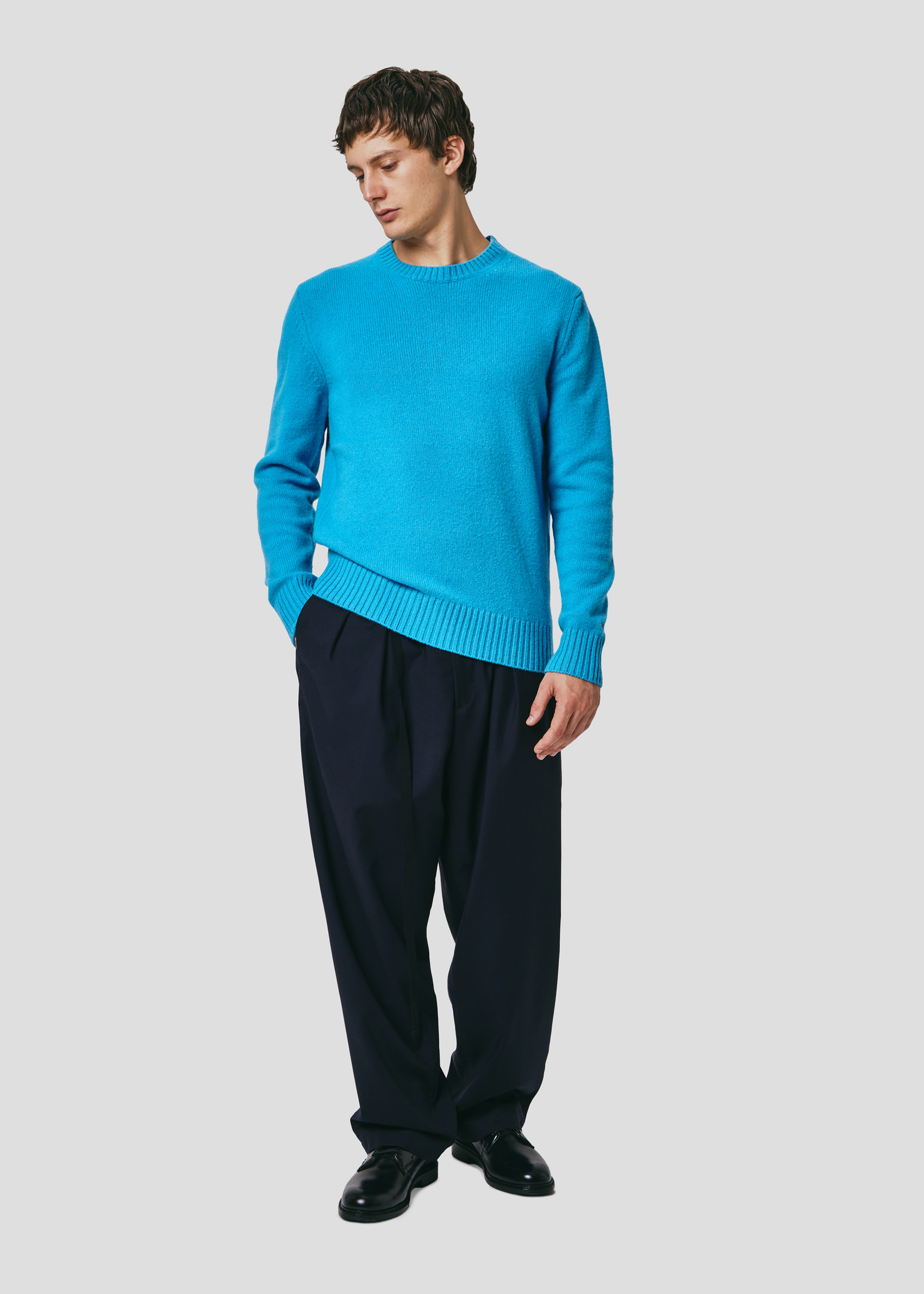 SEVEN GAUGE: MAGLIA GIROCOLLO IN LANA TURCHESE