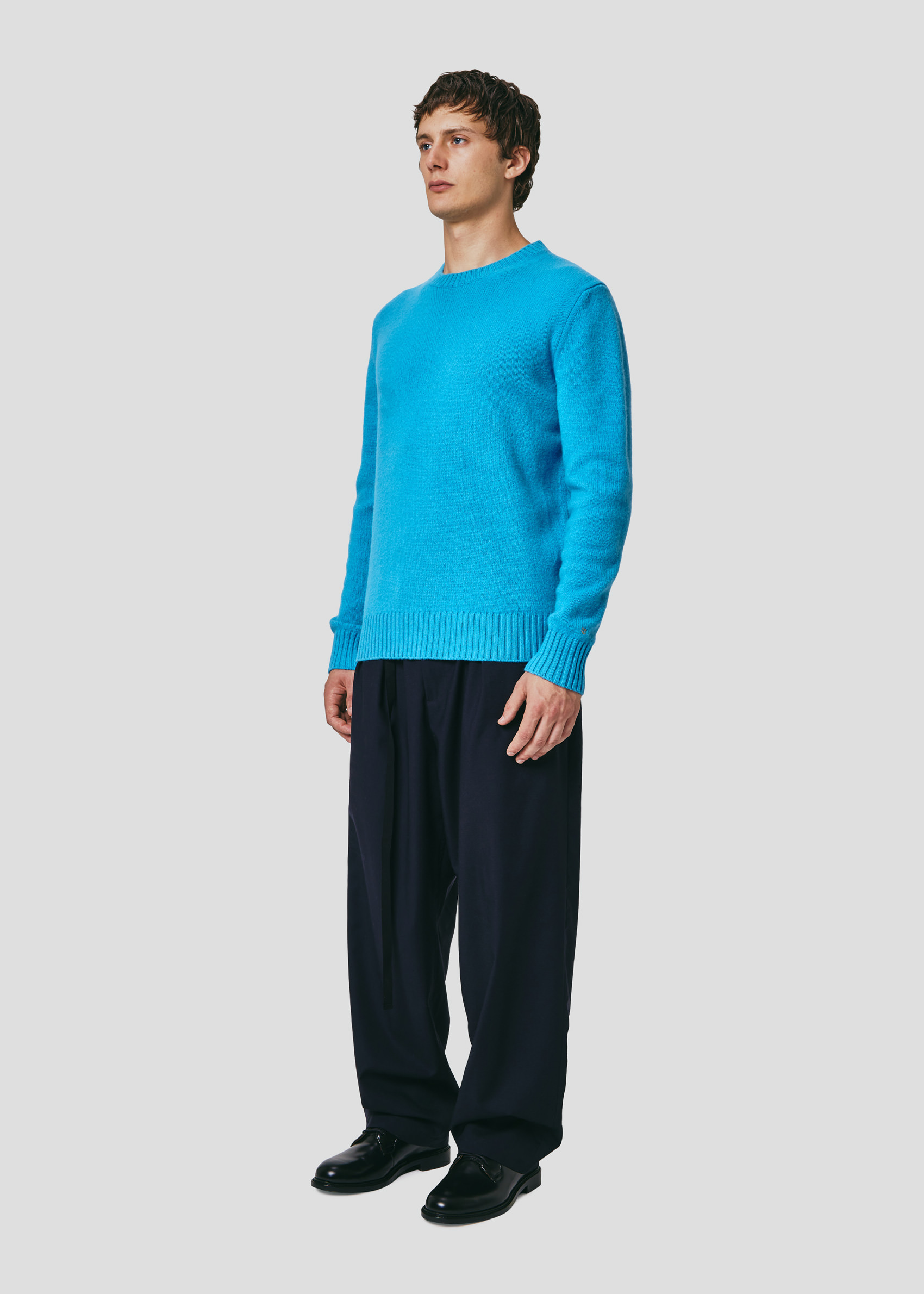 SEVEN GAUGE: MAGLIA GIROCOLLO IN LANA TURCHESE