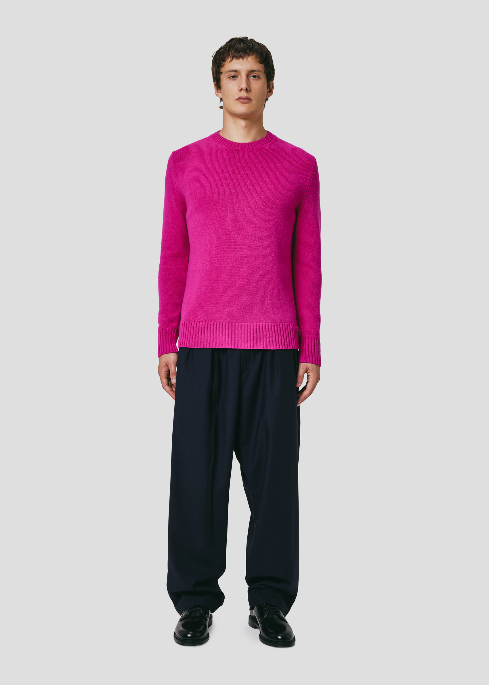 SEVEN GAUGE: CREW NECK SWEATER FUCSIA