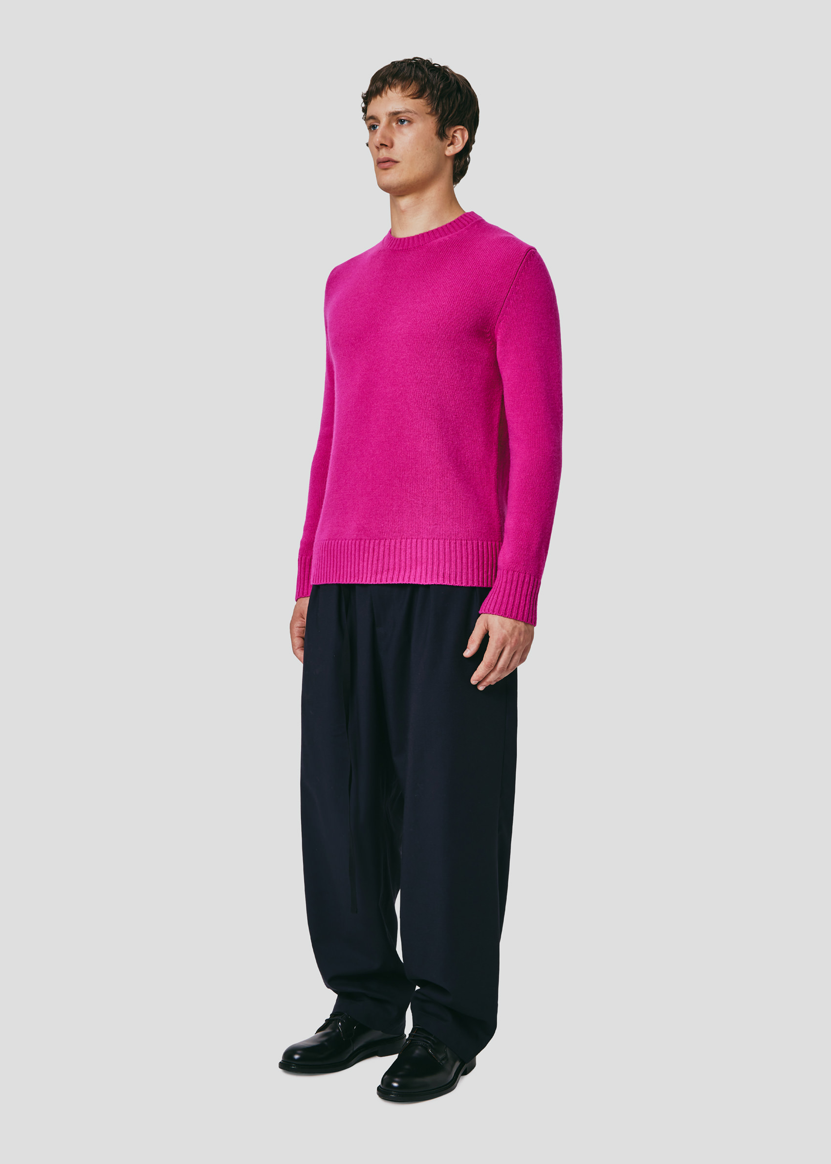 SEVEN GAUGE: CREW NECK SWEATER FUCSIA