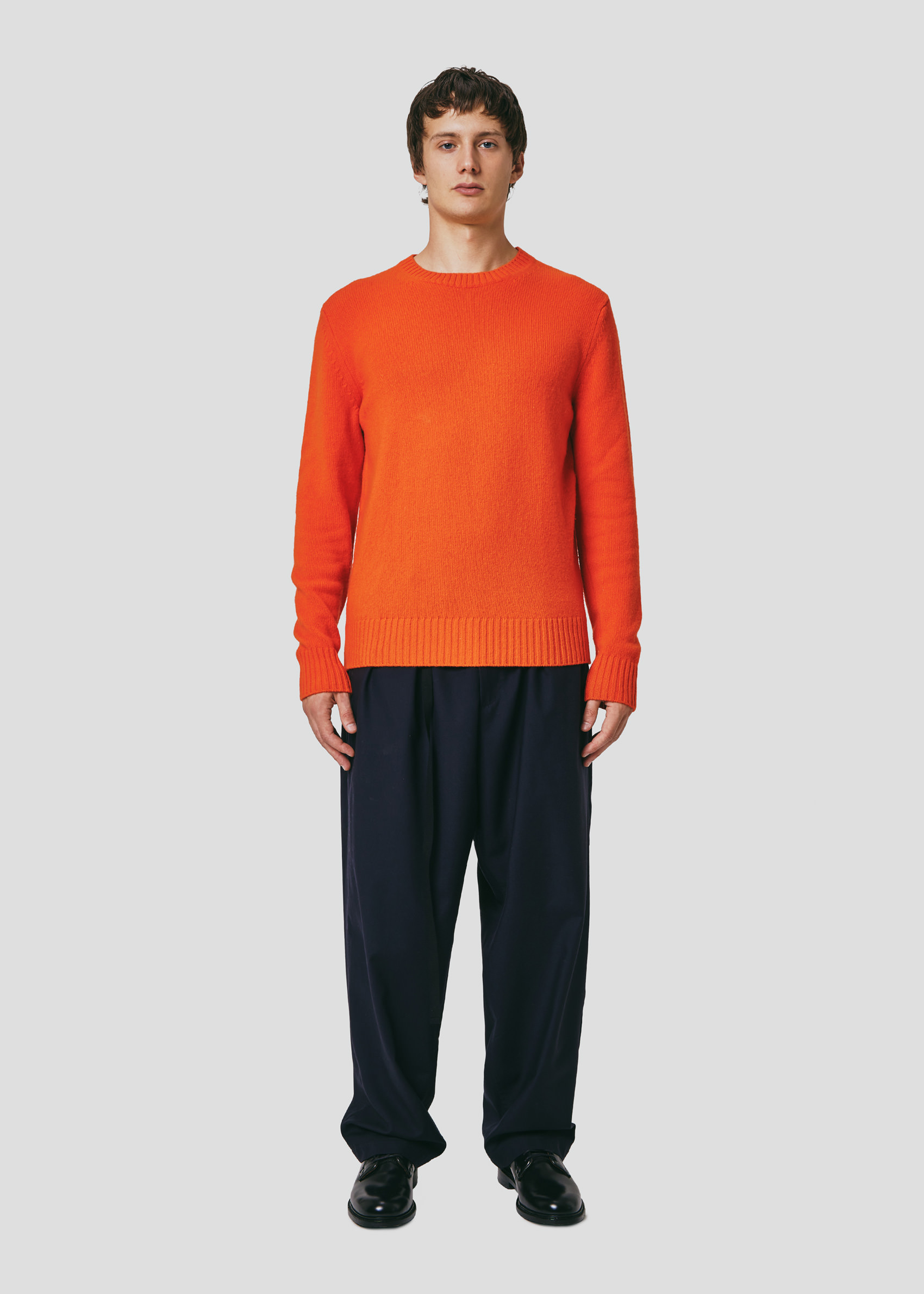 SEVEN GAUGE: MAGLIA GIROCOLLO IN LANA ARANCIONE