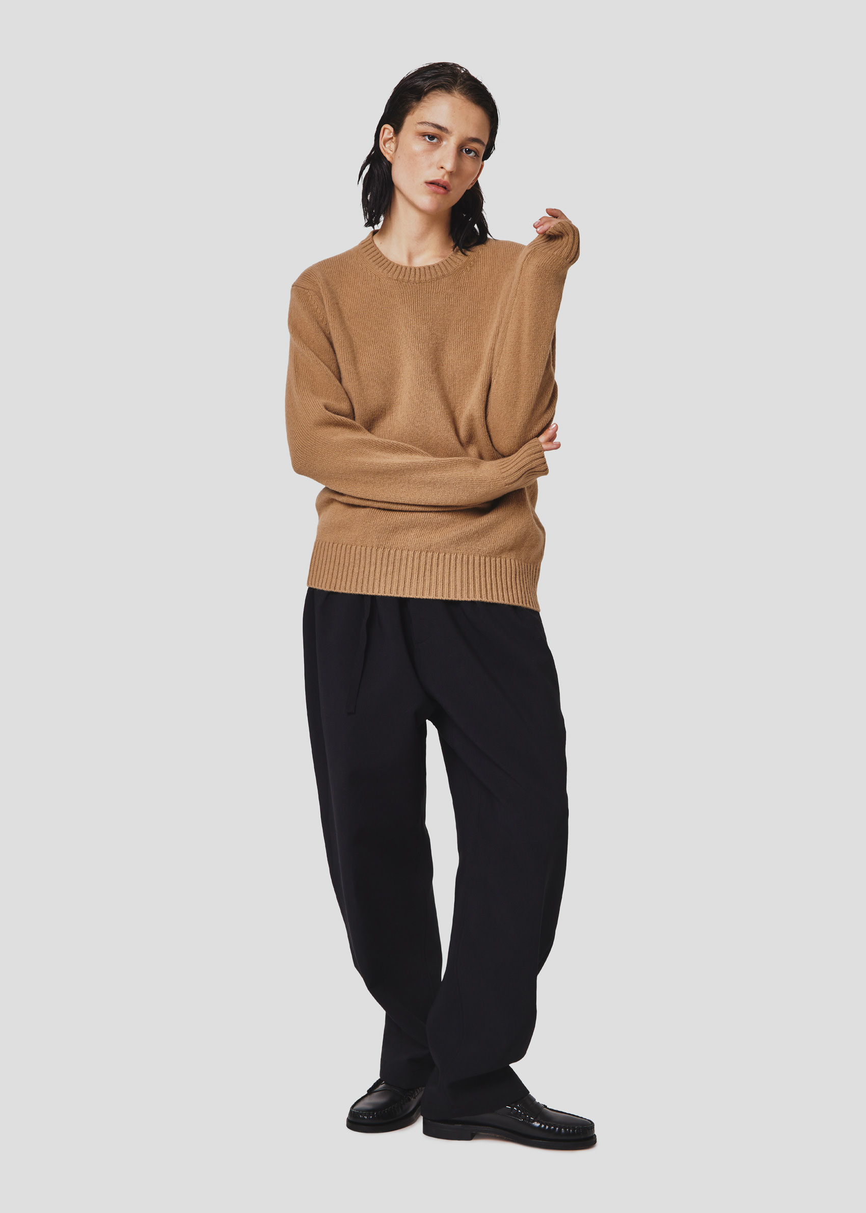 SEVEN GAUGE: MAGLIA GIROCOLLO IN LANA CAMMELLO