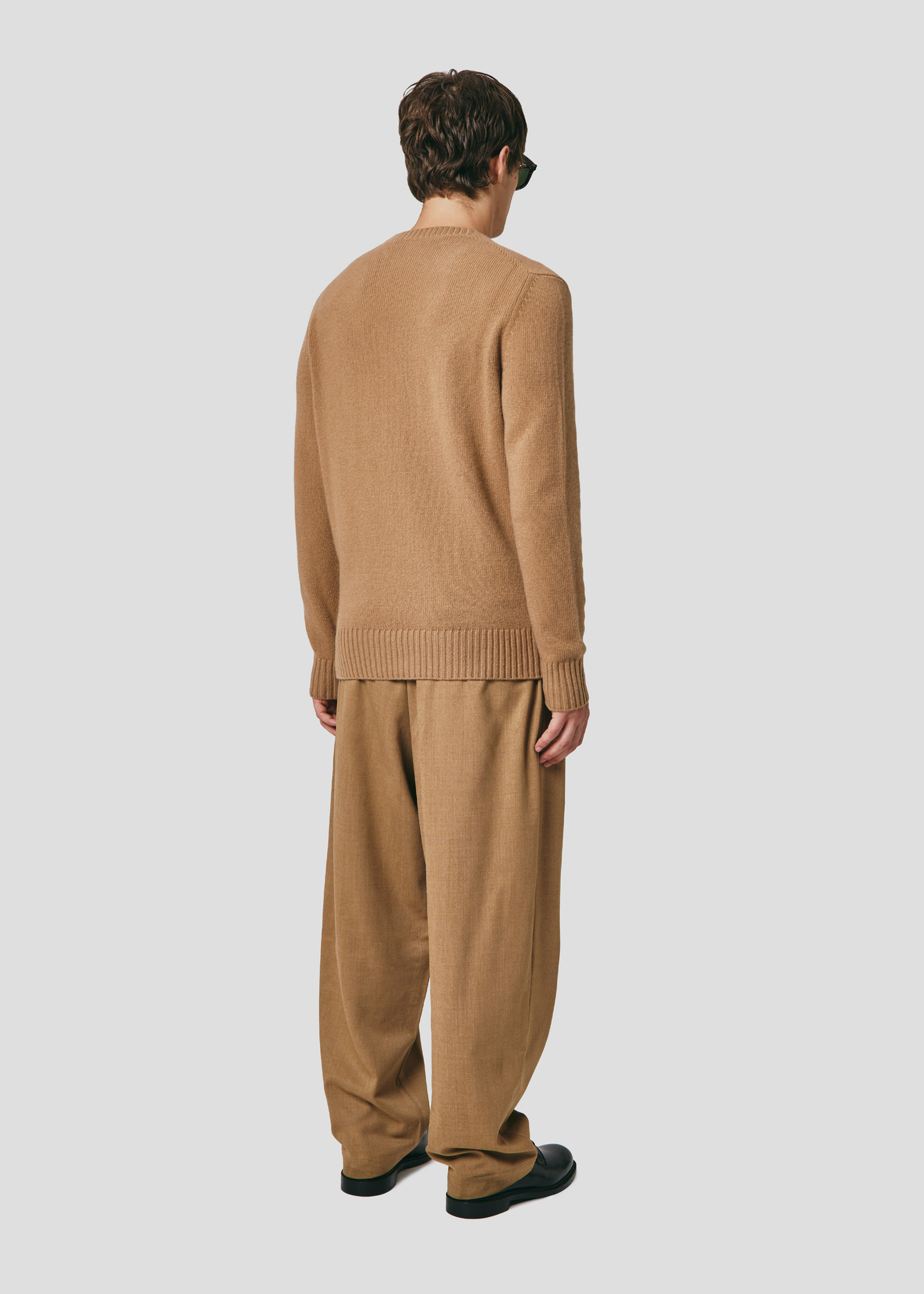 SEVEN GAUGE: MAGLIA GIROCOLLO IN LANA CAMMELLO