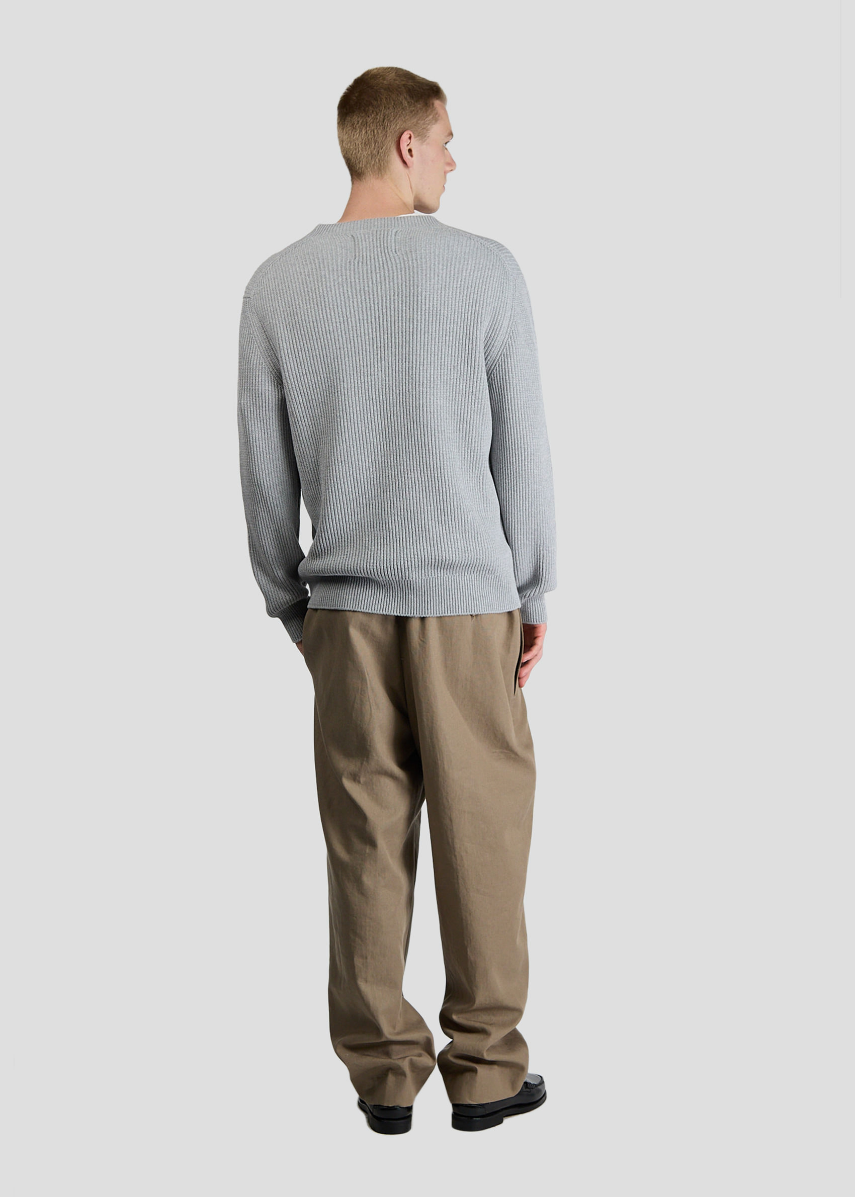 SEVEN GAUGE: MAGLIONE SCOLLO A V COTONE COSTA INGLESE GRIGIO