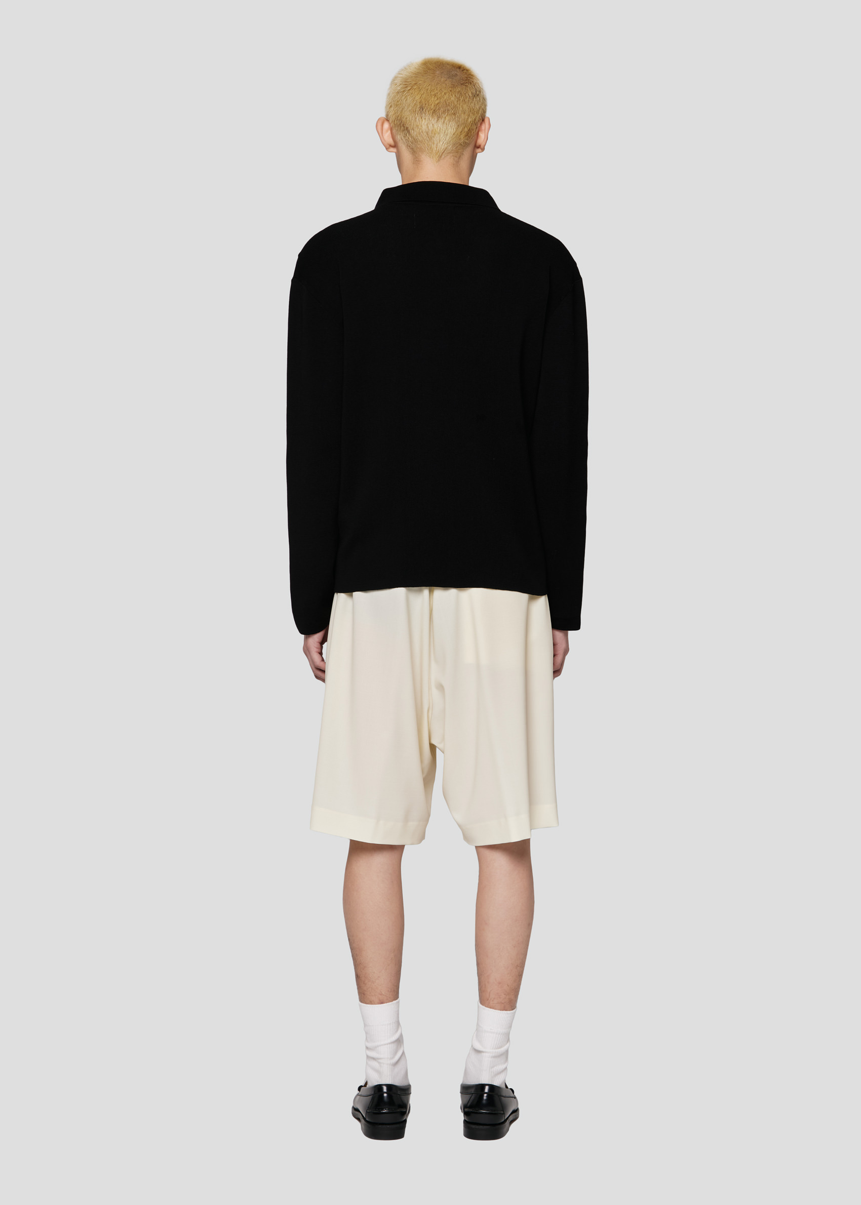 SEVEN GAUGE: CREPE ZIPPED OVERSHIRT BLACK