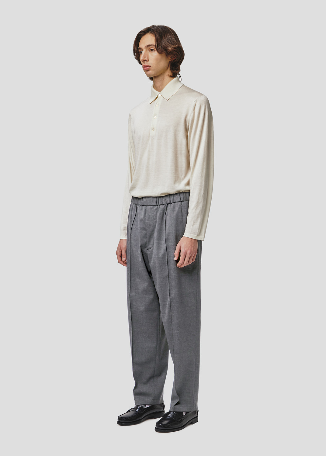SEVEN GAUGE: PANTALONE GAMBA DRITTA FRESCO LANA GRIGIO
