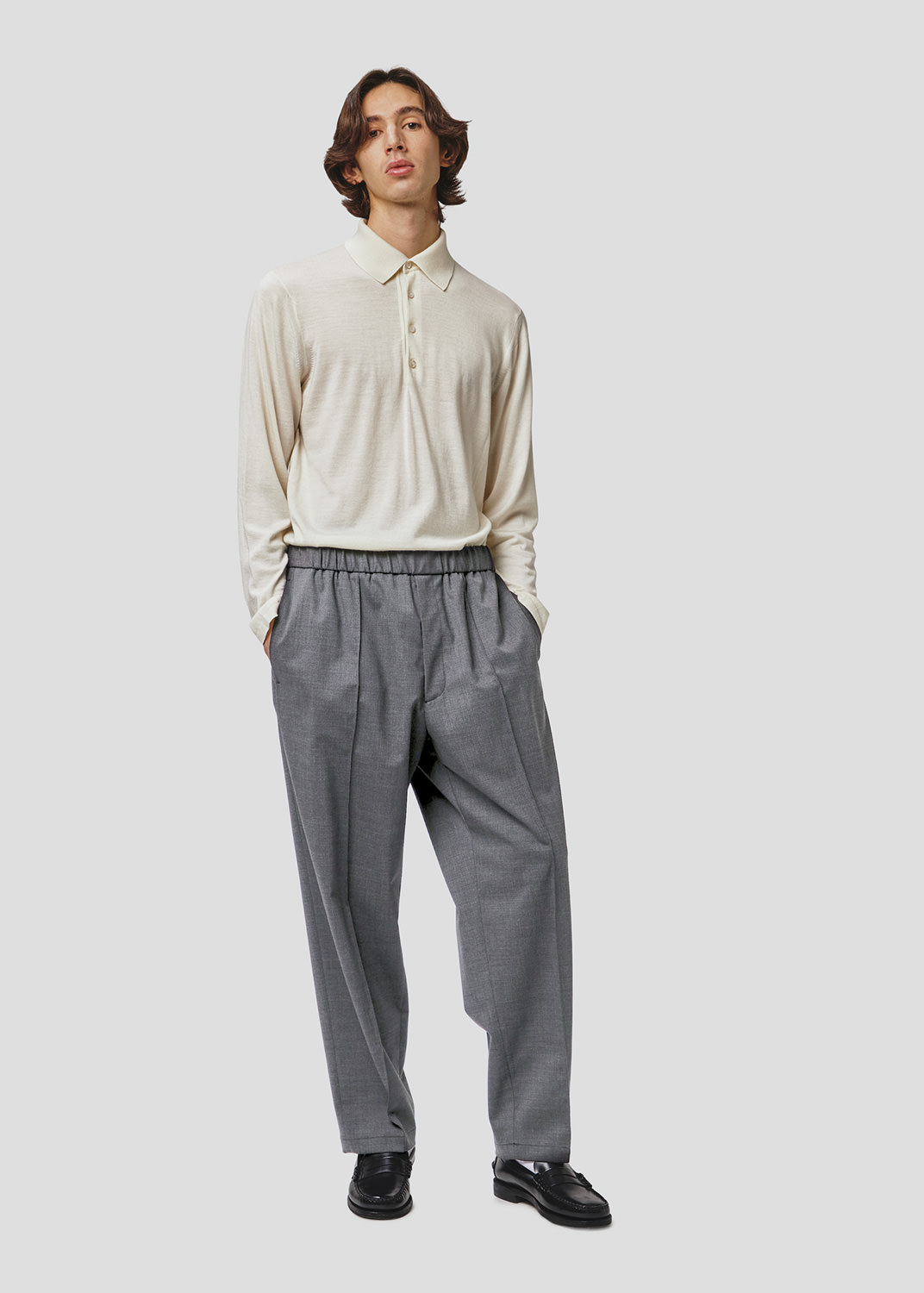 SEVEN GAUGE: PANTALONE GAMBA DRITTA FRESCO LANA GRIGIO