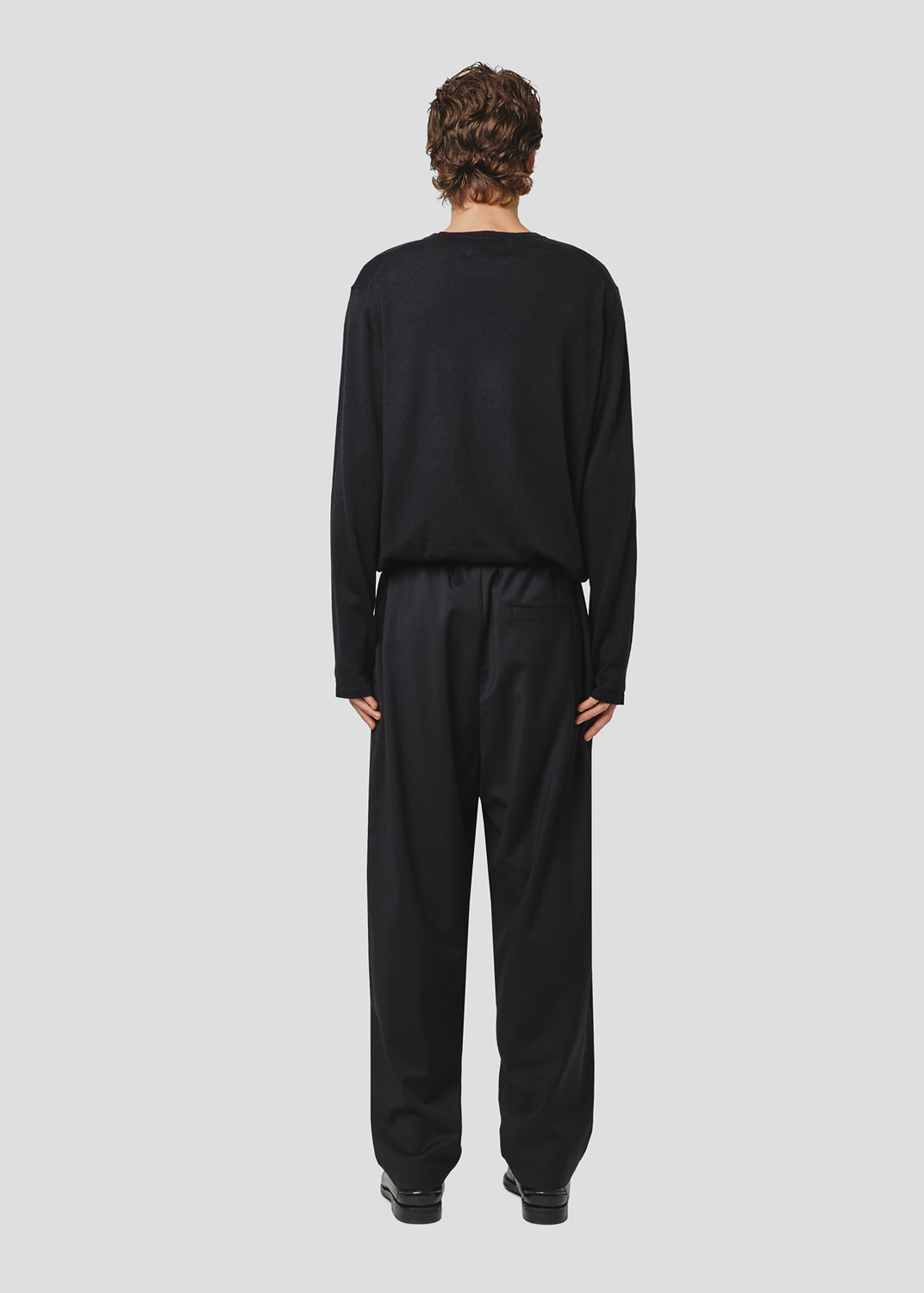 SEVEN GAUGE: PANTALONI CON PIEGA FRESCO LANA NERO