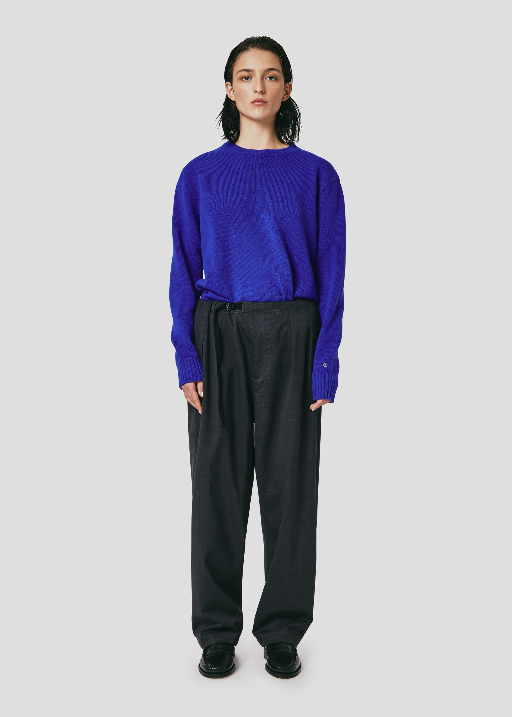SEVEN GAUGE: TROPICAL WOOL TROUSERS  GREY