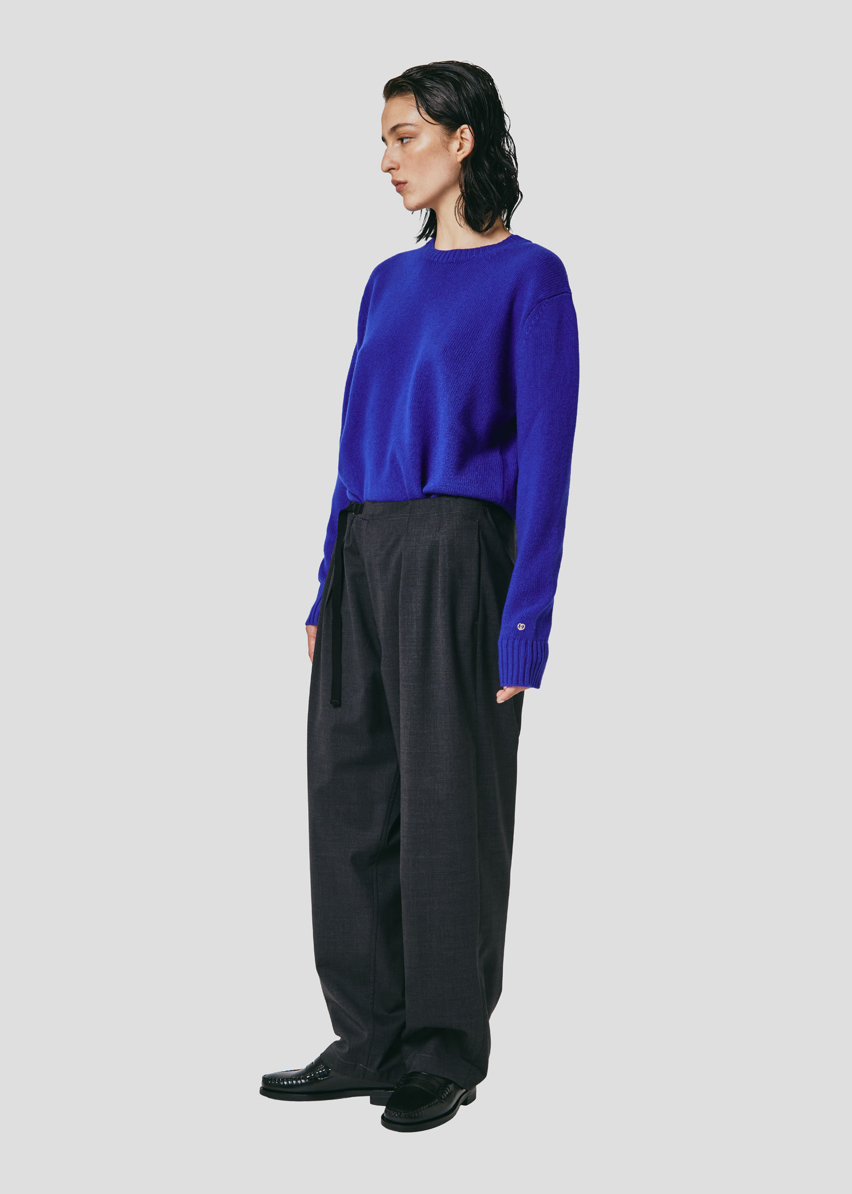 SEVEN GAUGE: TROPICAL WOOL TROUSERS  GREY