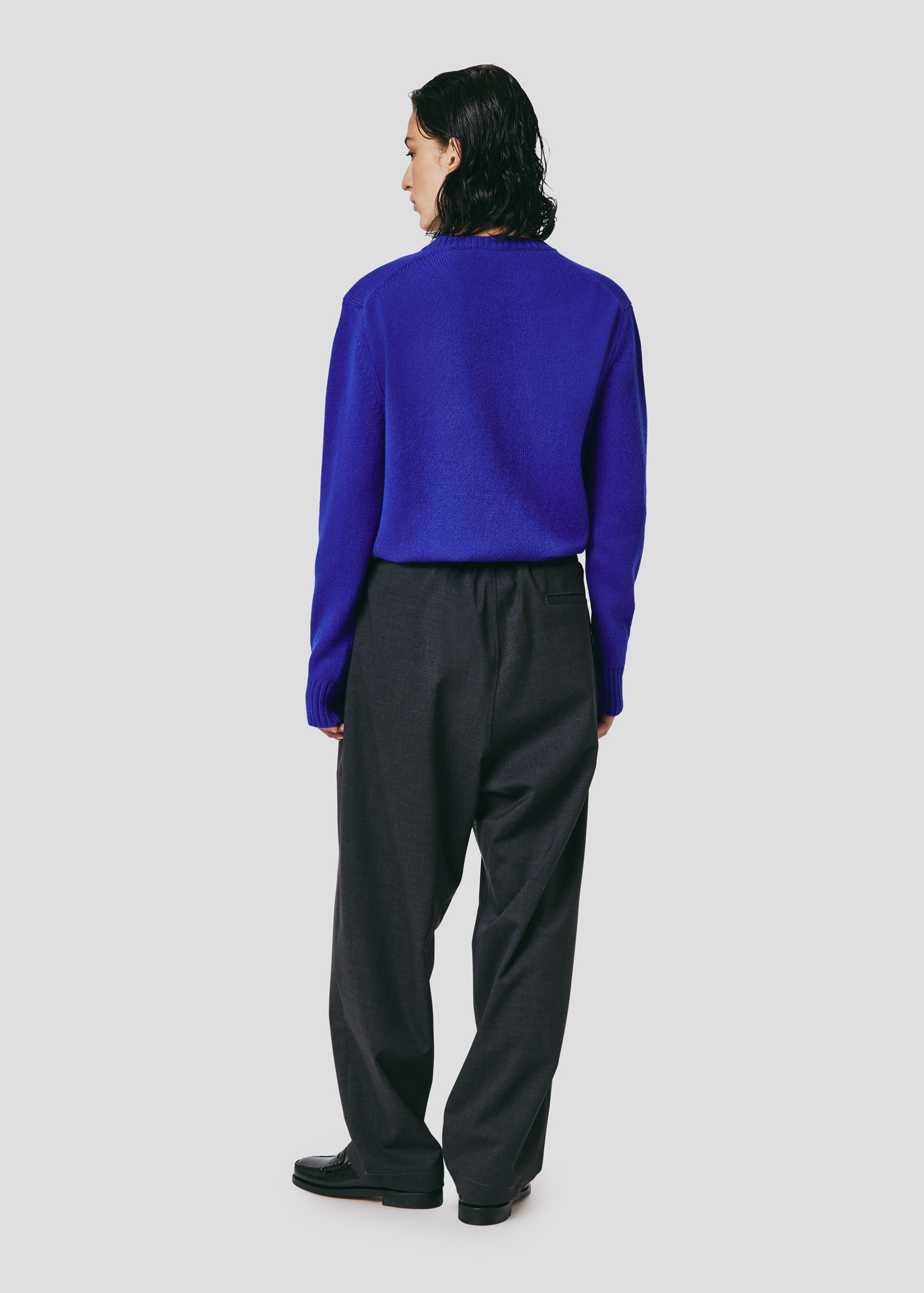 SEVEN GAUGE: TROPICAL WOOL TROUSERS  GREY