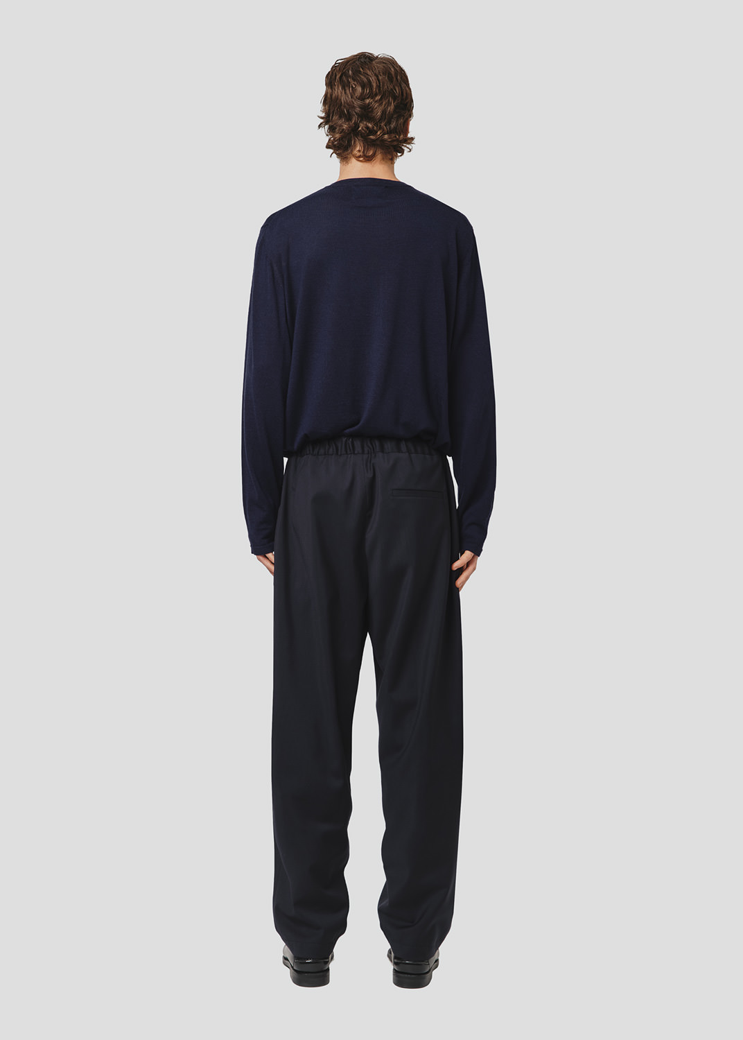 SEVEN GAUGE: TROUSERS PLEATED TROPICAL WOOL BLUE