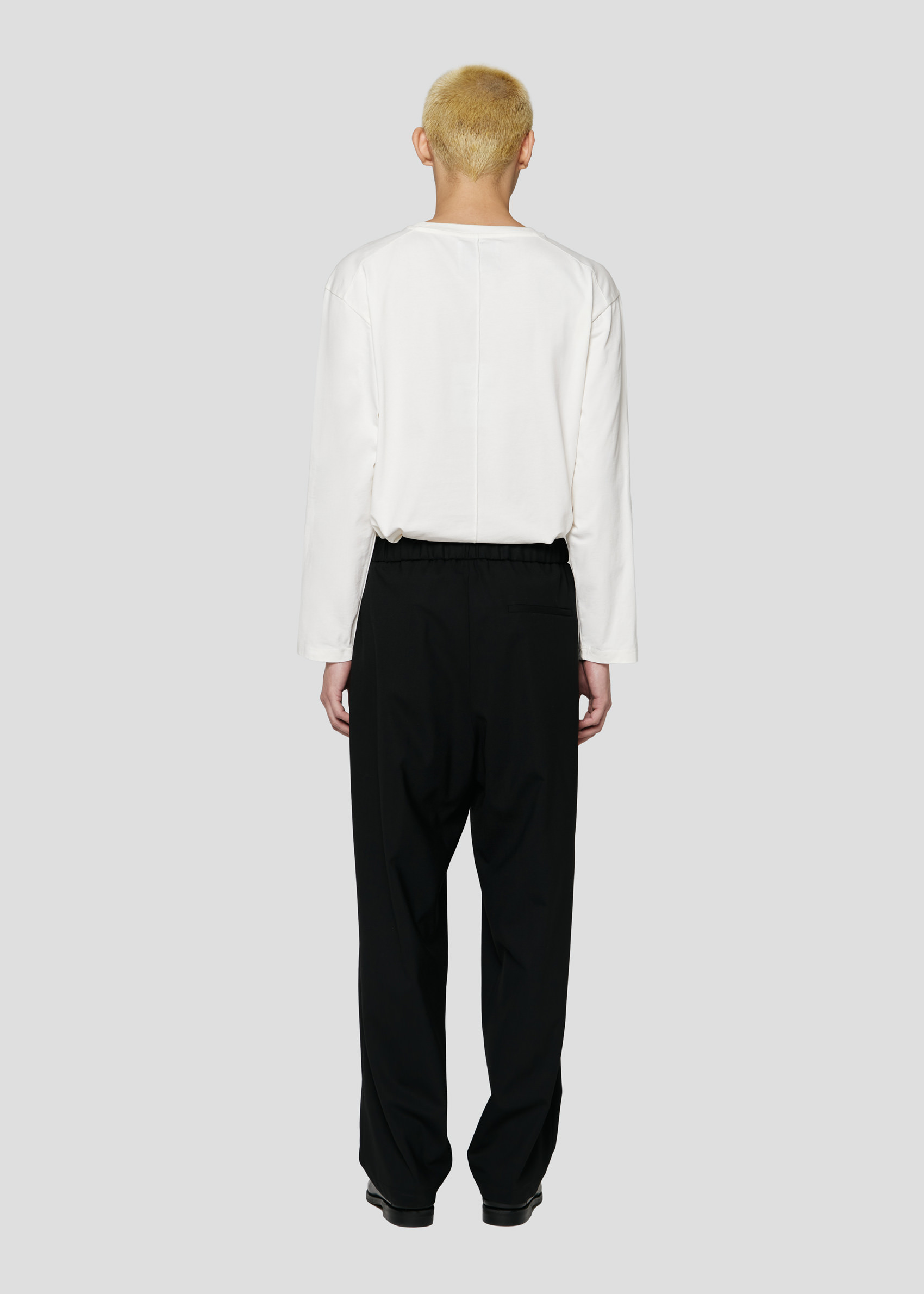 SEVEN GAUGE: TROUSERS PLEATED TROPICAL WOOL BLACK
