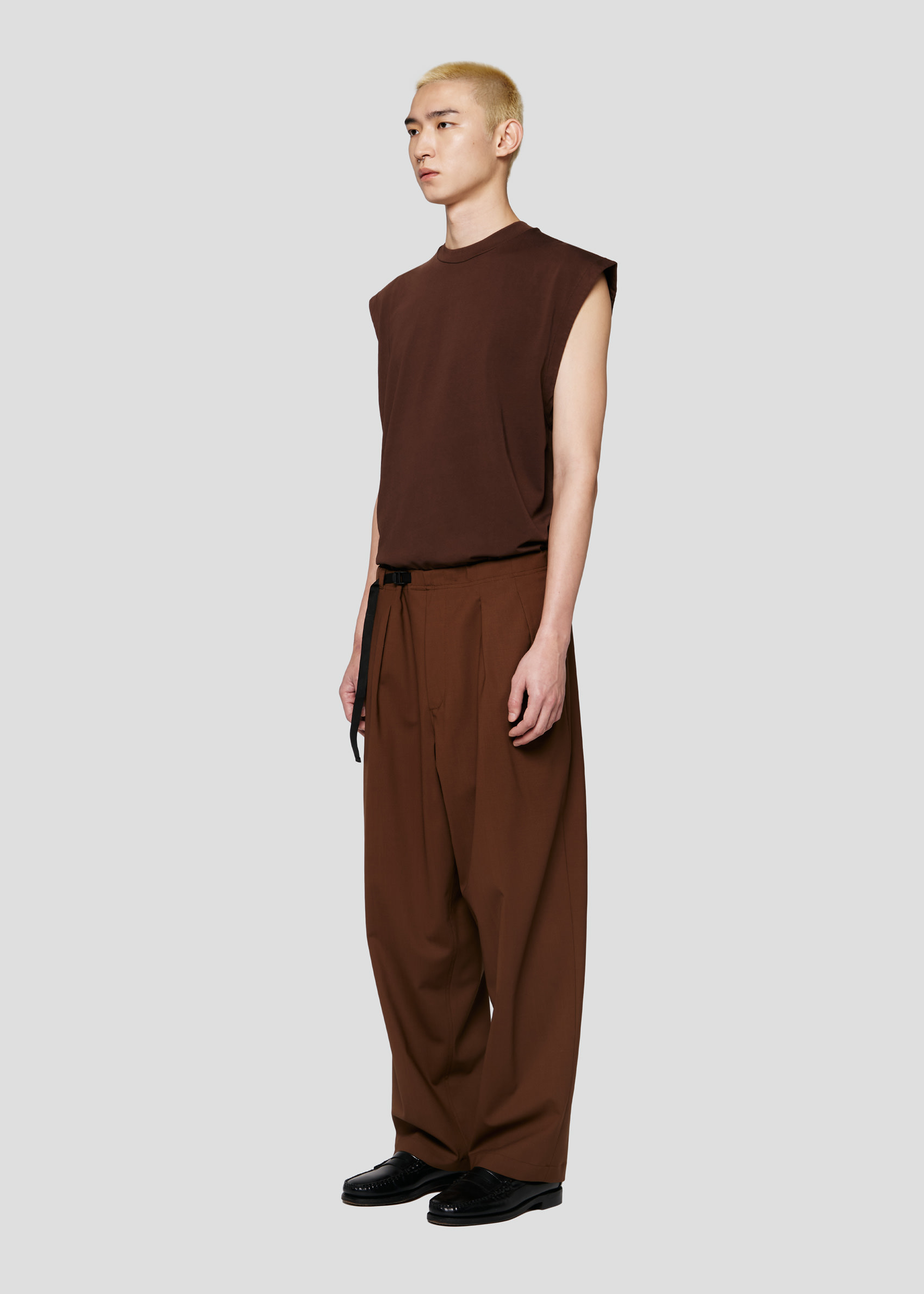 SEVEN GAUGE: TROUSERS TROPICAL WOOL BROWN