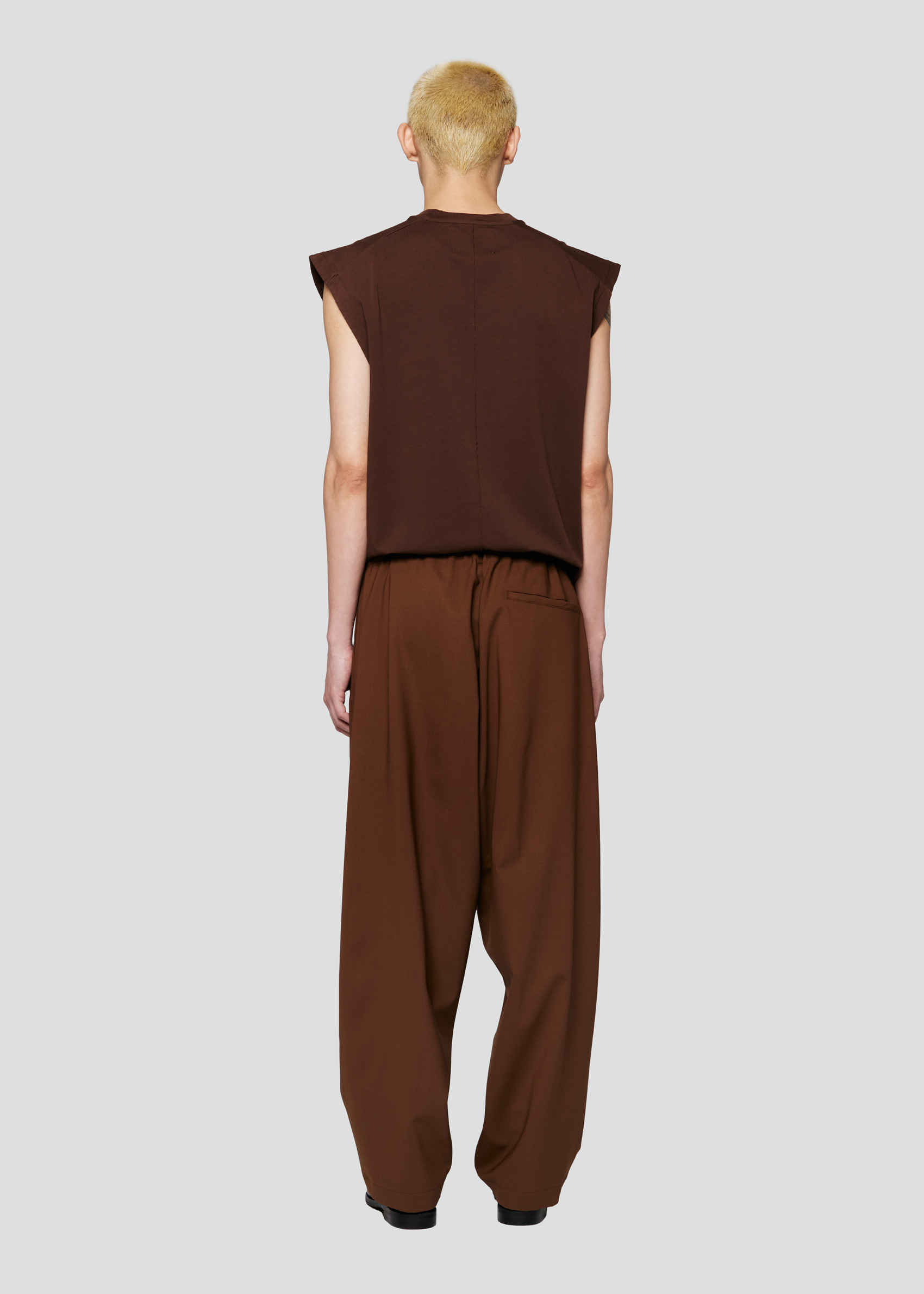 SEVEN GAUGE: TROUSERS TROPICAL WOOL BROWN