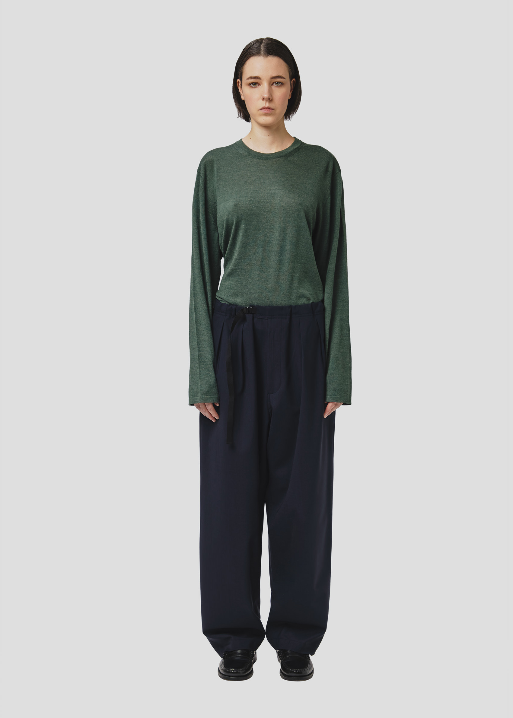 SEVEN GAUGE: BLUE WOOL TROUSERS