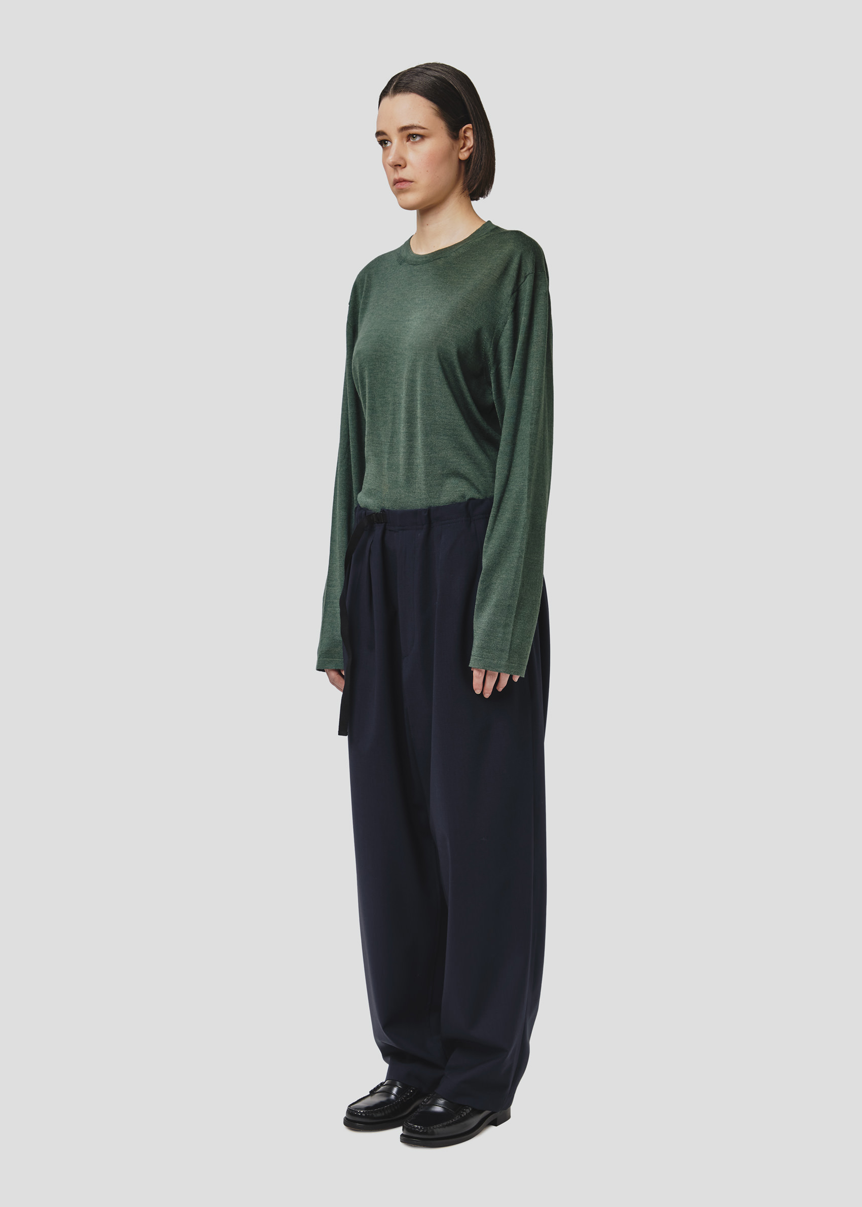 SEVEN GAUGE: BLUE WOOL TROUSERS